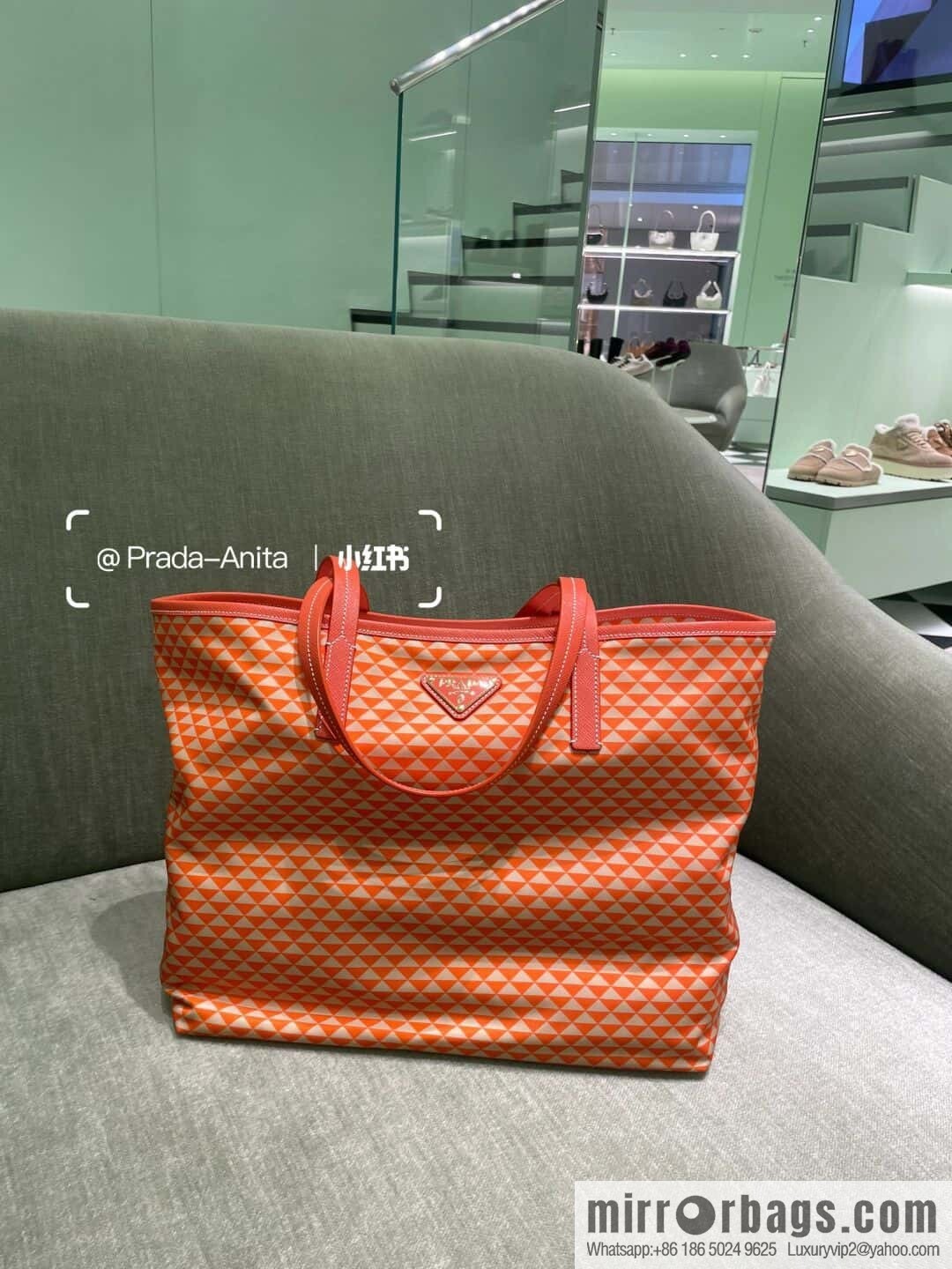 PRADA 🎉 new tote bag 🎉 1BD552 new 🎉🎉 orange