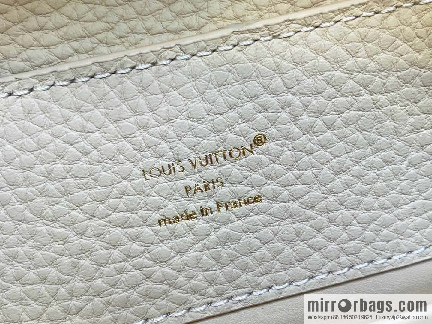 [Original order boutique] M12751 rice white full leather rhombus model, full leather cap that English series, this Capucines small handbag