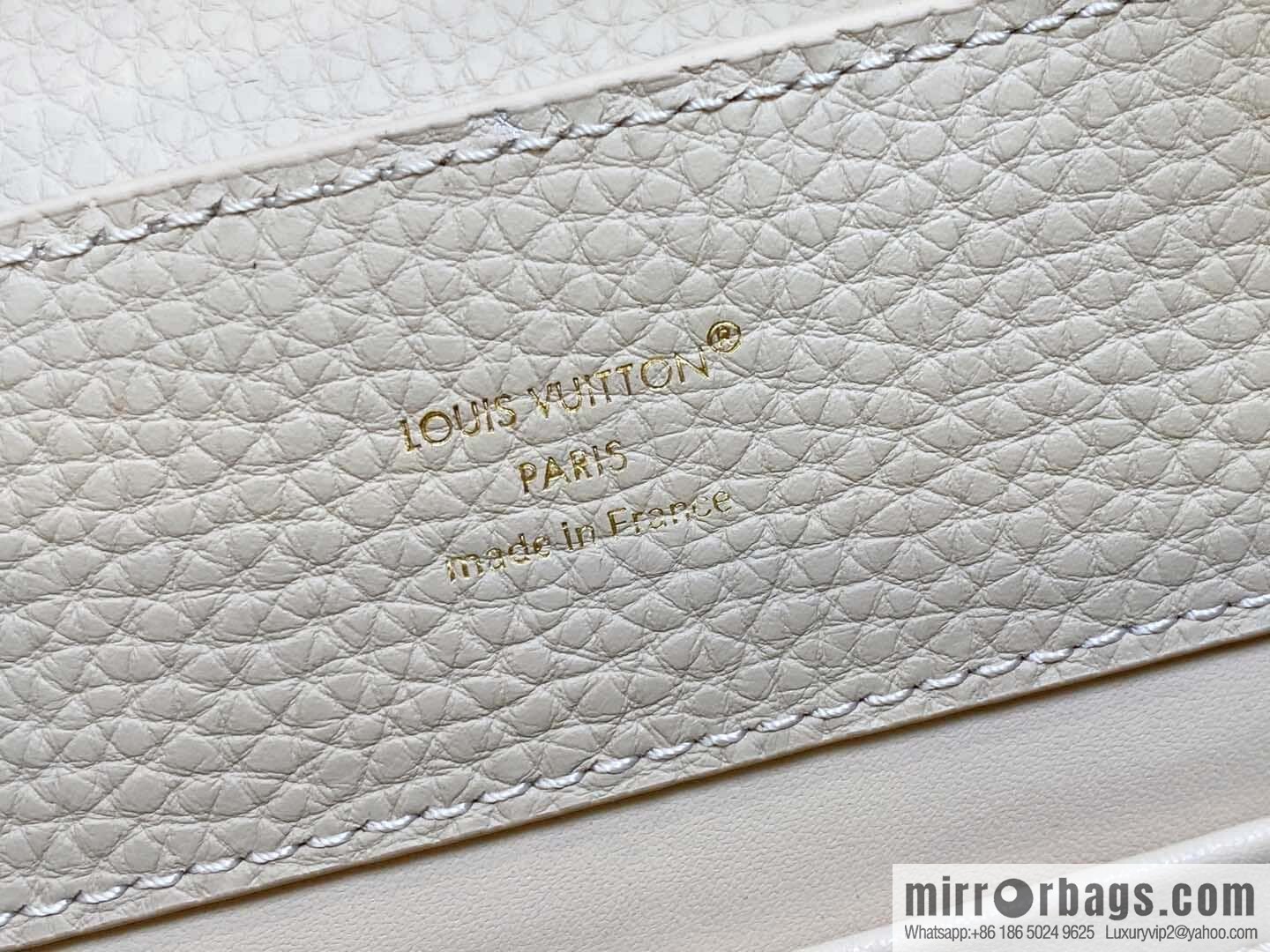 [Original order boutique] M12751 rice white full leather rhombus model, full leather cap that English series, this Capucines medium handbag