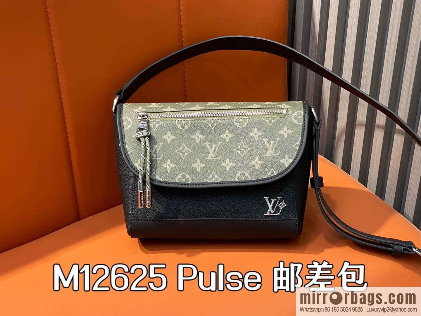 [Original order boutique] M12625 green flower, men's bag messenger bag series Pulse messenger bag