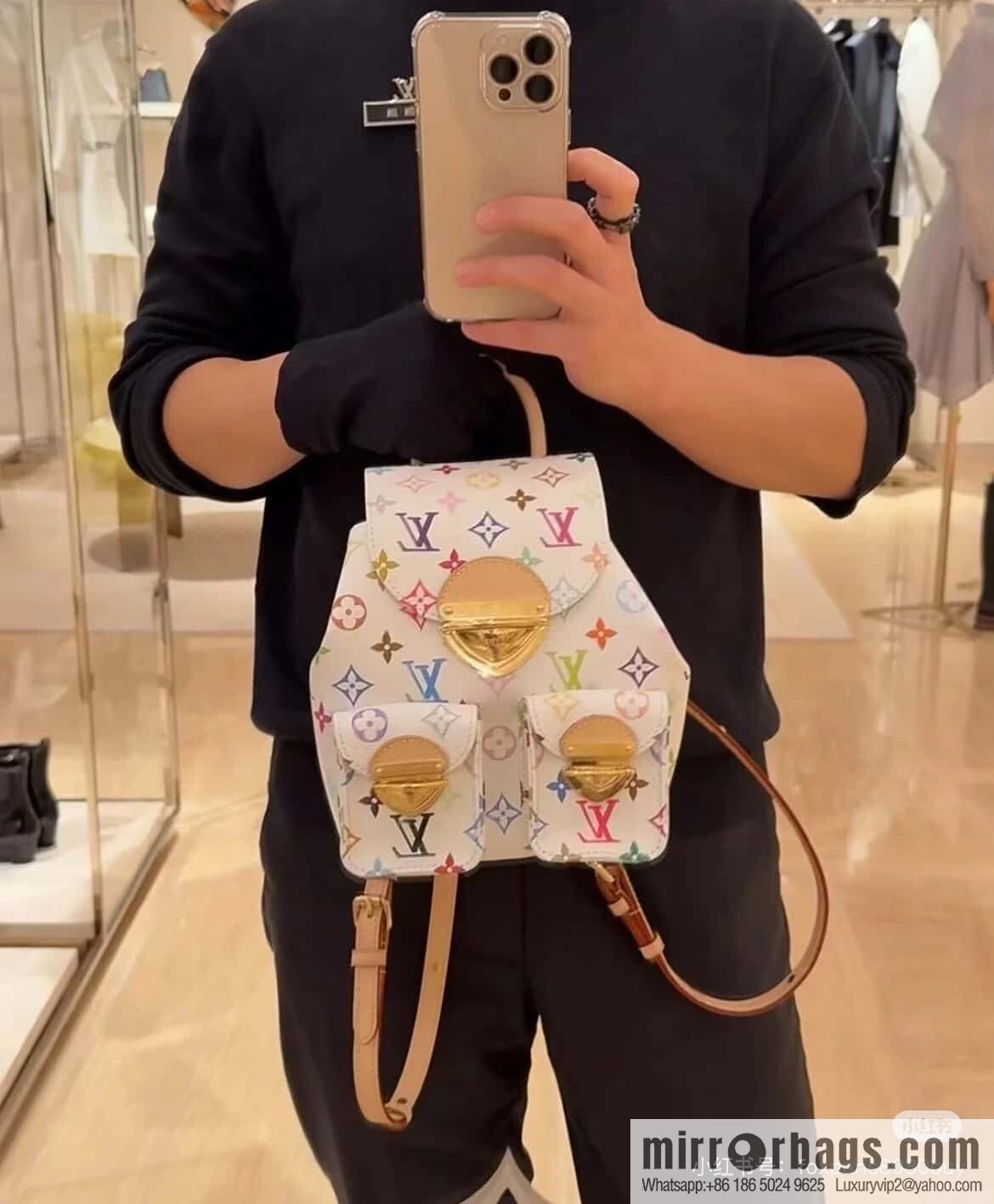[Original order boutique] M13081 white color backpack series Venice backpack (three colors - Takashi Murakami)