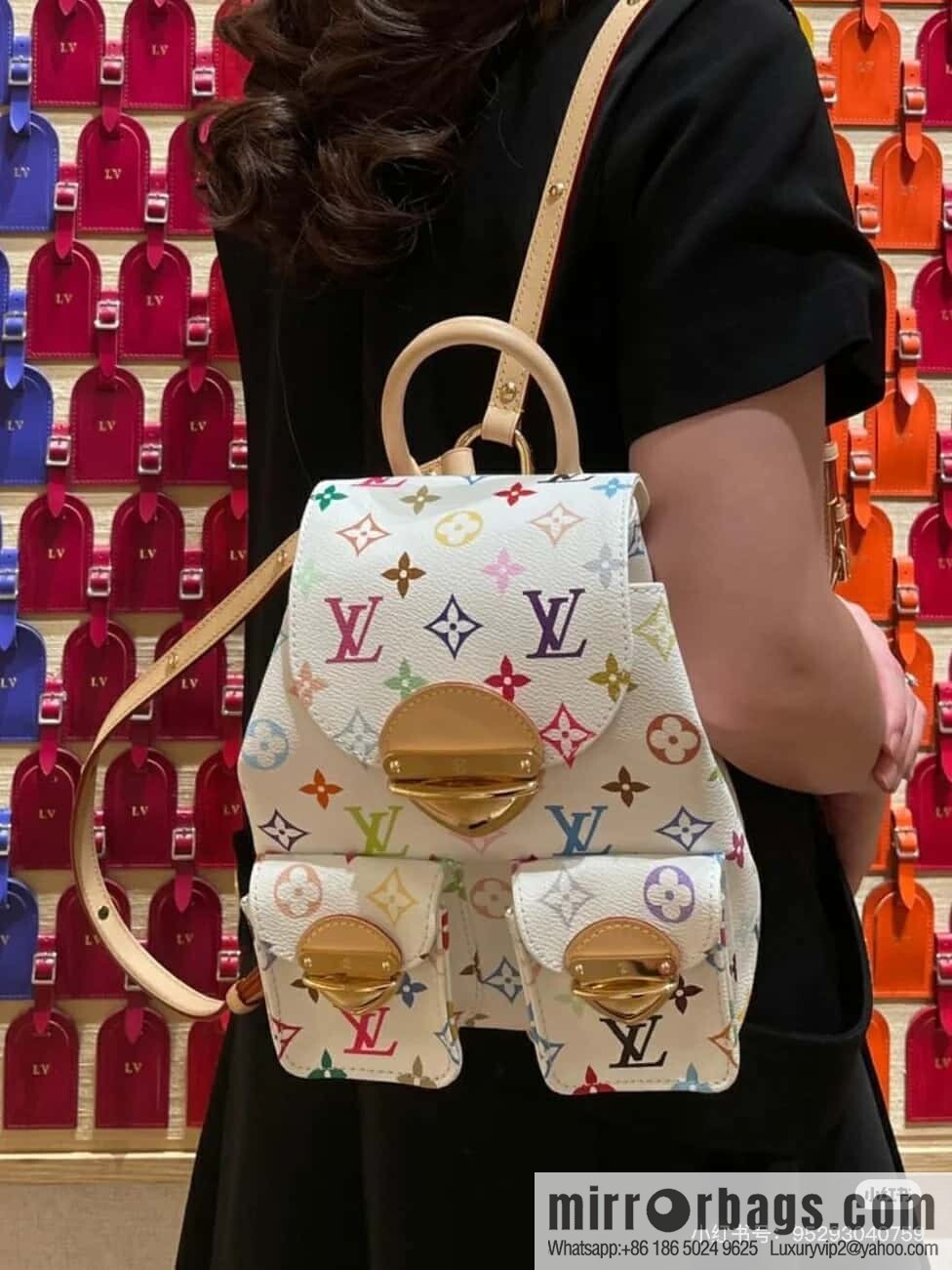 [Original order boutique] M13081 white color backpack series Venice backpack (three colors - Takashi Murakami)