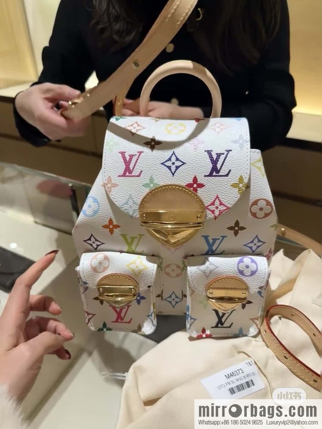 [Original order boutique] M13081 white color backpack series Venice backpack (three colors - Takashi Murakami)