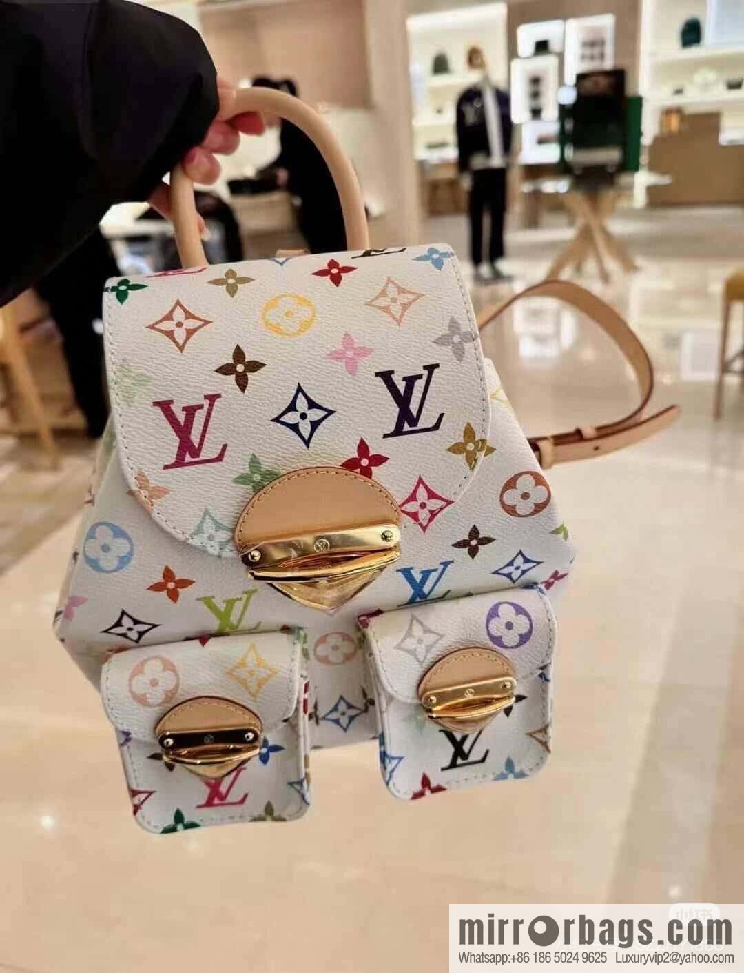 [Original order boutique] M13081 white color backpack series Venice backpack (three colors - Takashi Murakami)