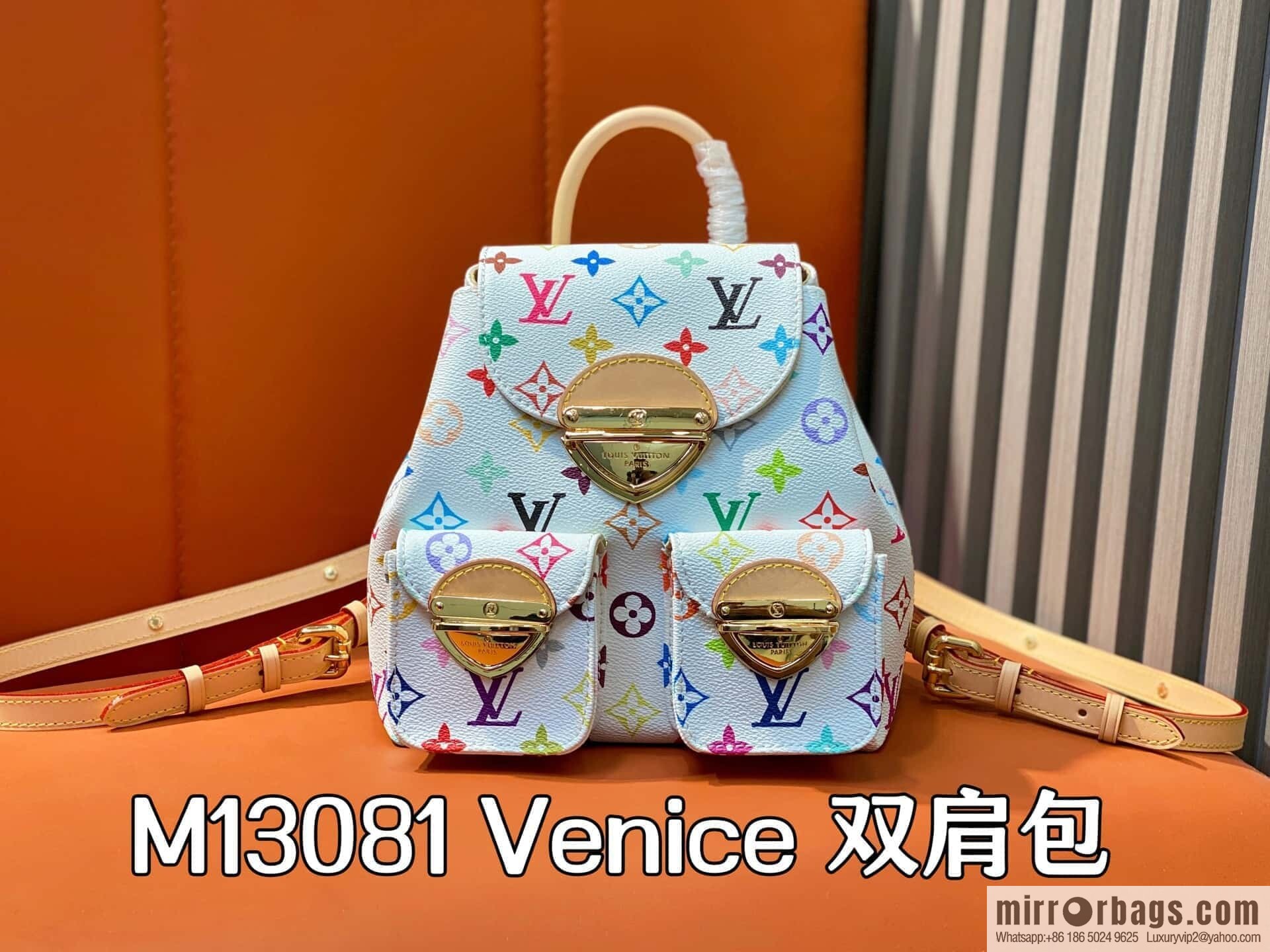 [Original order boutique] M13081 white color backpack series Venice backpack (three colors - Takashi Murakami)