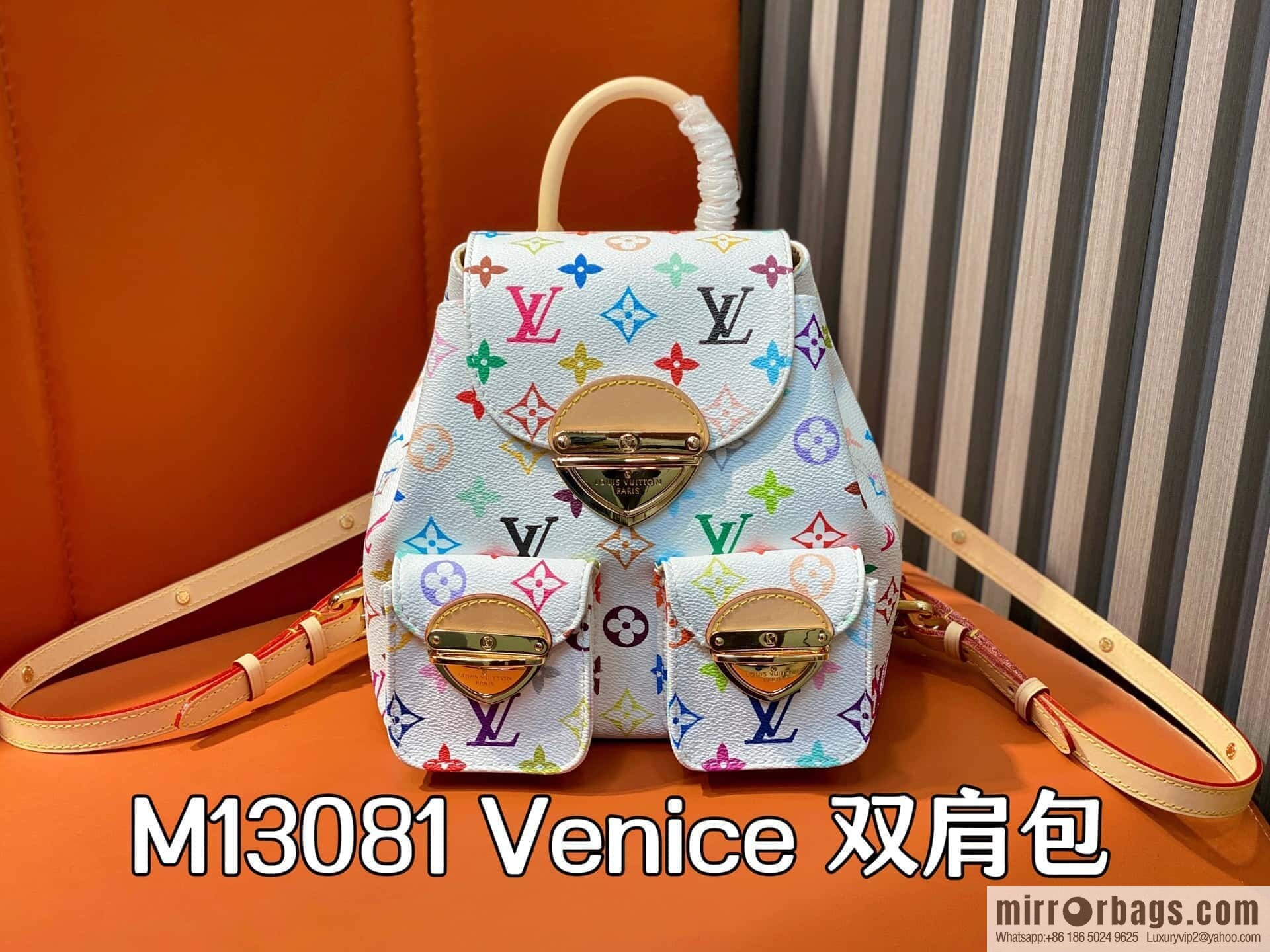[Original order boutique] M13081 white color backpack series Venice backpack (three colors - Takashi Murakami)