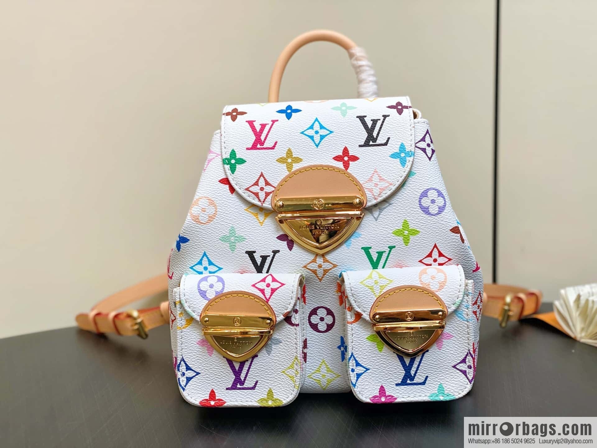 [Original order boutique] M13081 white color backpack series Venice backpack (three colors - Takashi Murakami)
