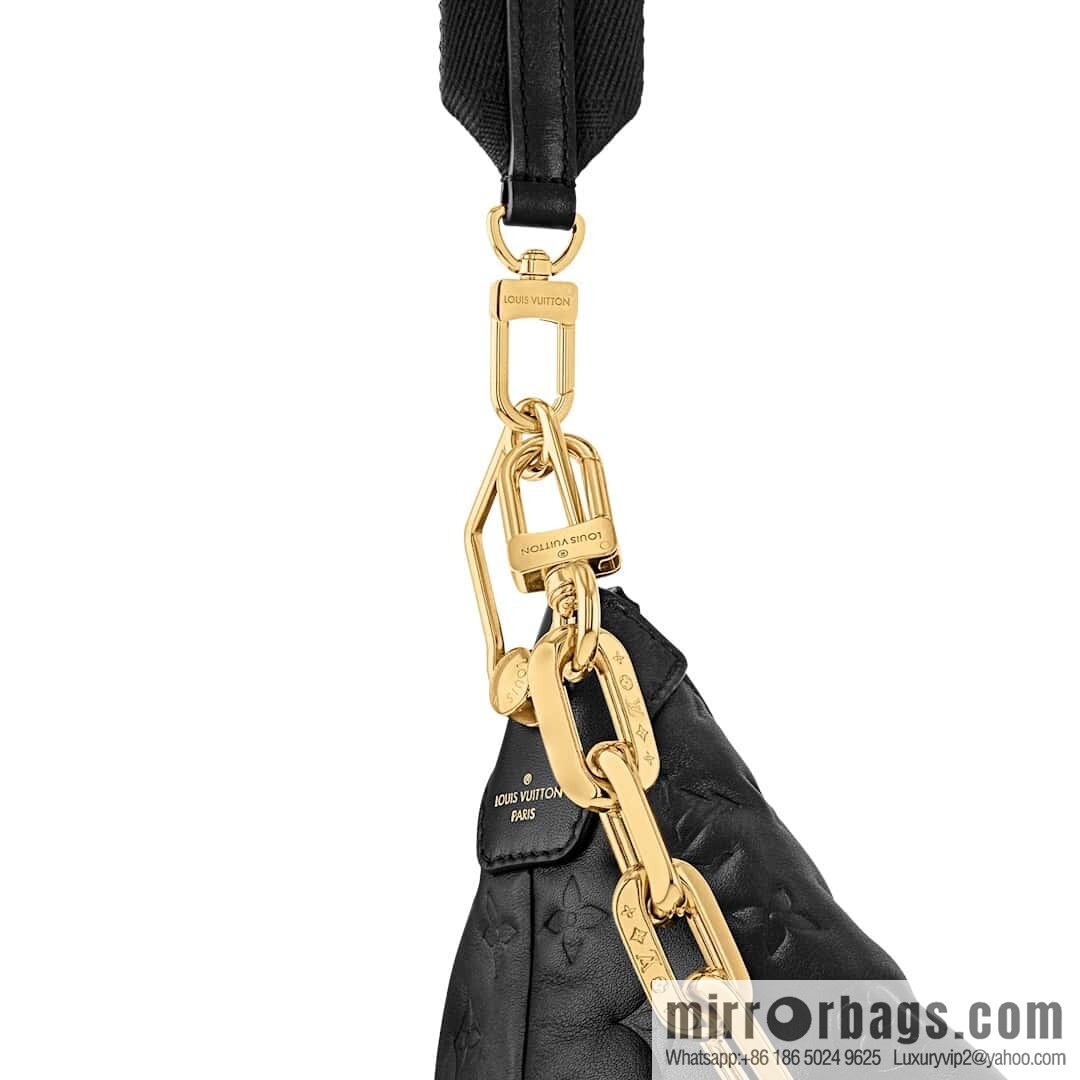 [Original order boutique] M12068 black, full leather chain bag Coussin Hobo MM handbag