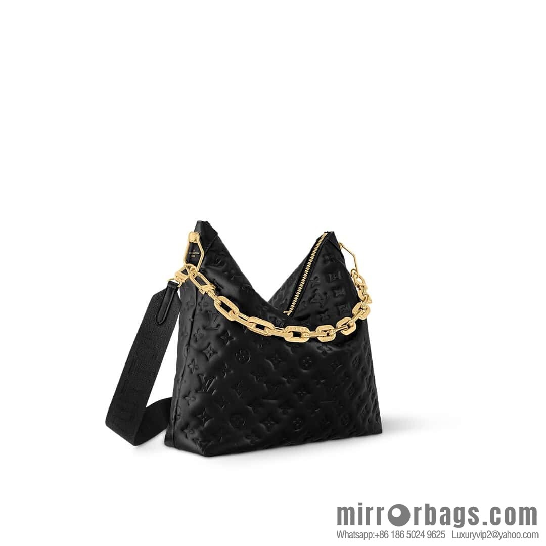 [Original order boutique] M12068 black, full leather chain bag Coussin Hobo MM handbag