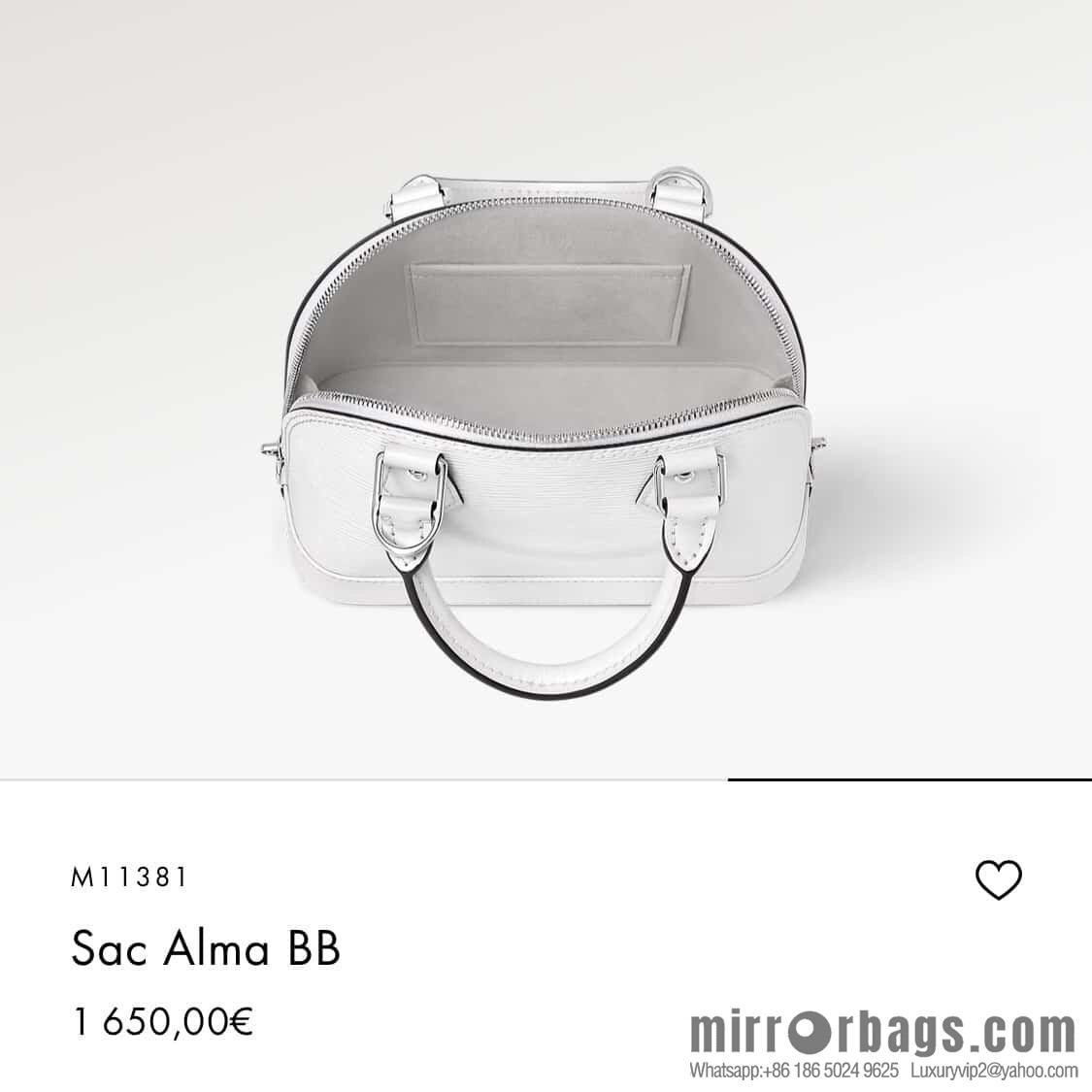 [Original order boutique] M11381 white, water ripple shell bag Sac Alma BB handbag