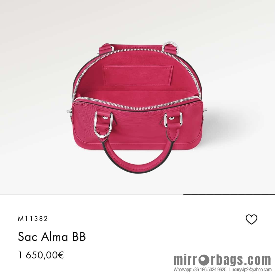 [Original order boutique] M11382 rose red, water ripple shell bag Sac Alma BB handbag