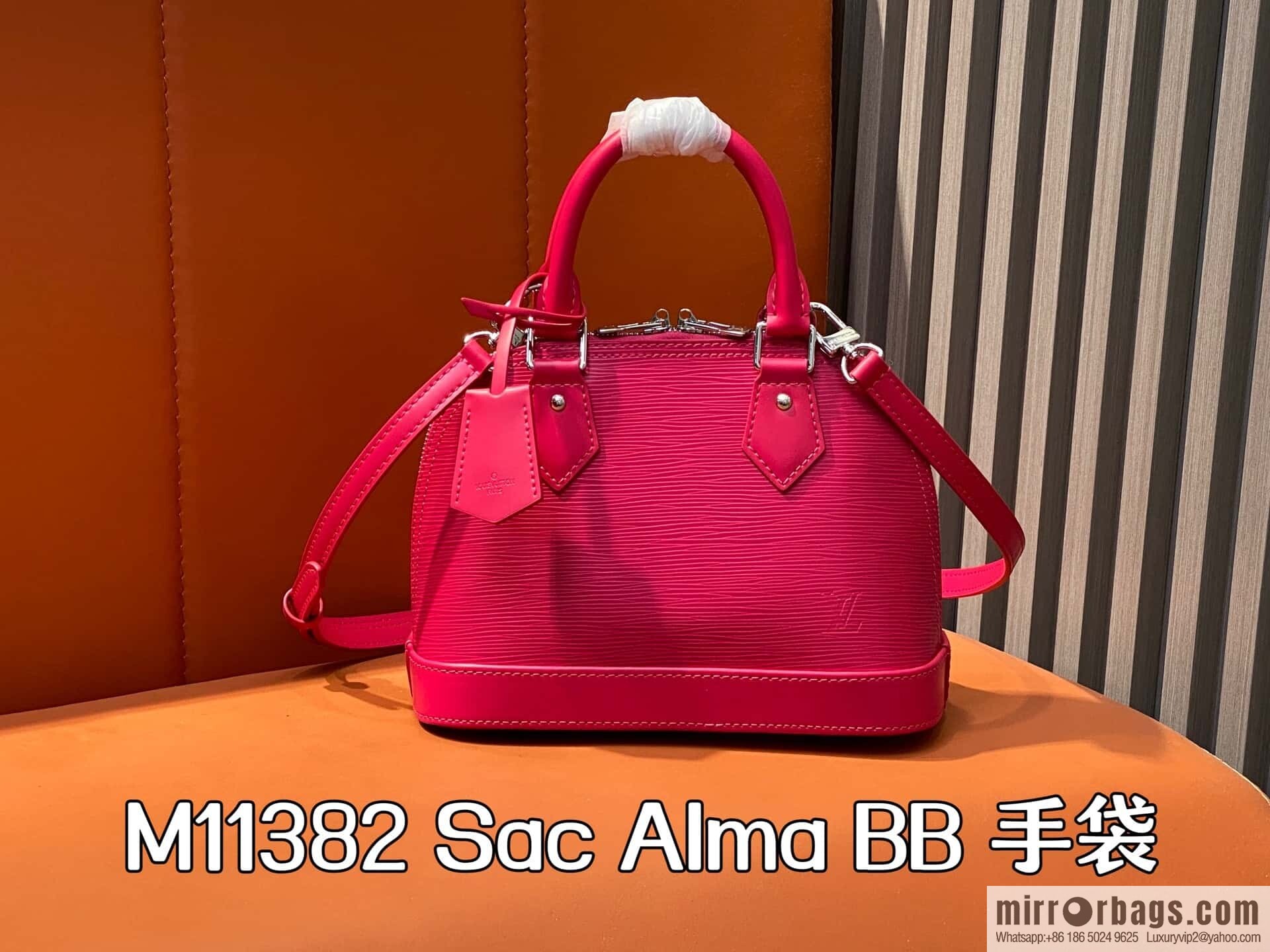 [Original order boutique] M11382 rose red, water ripple shell bag Sac Alma BB handbag
