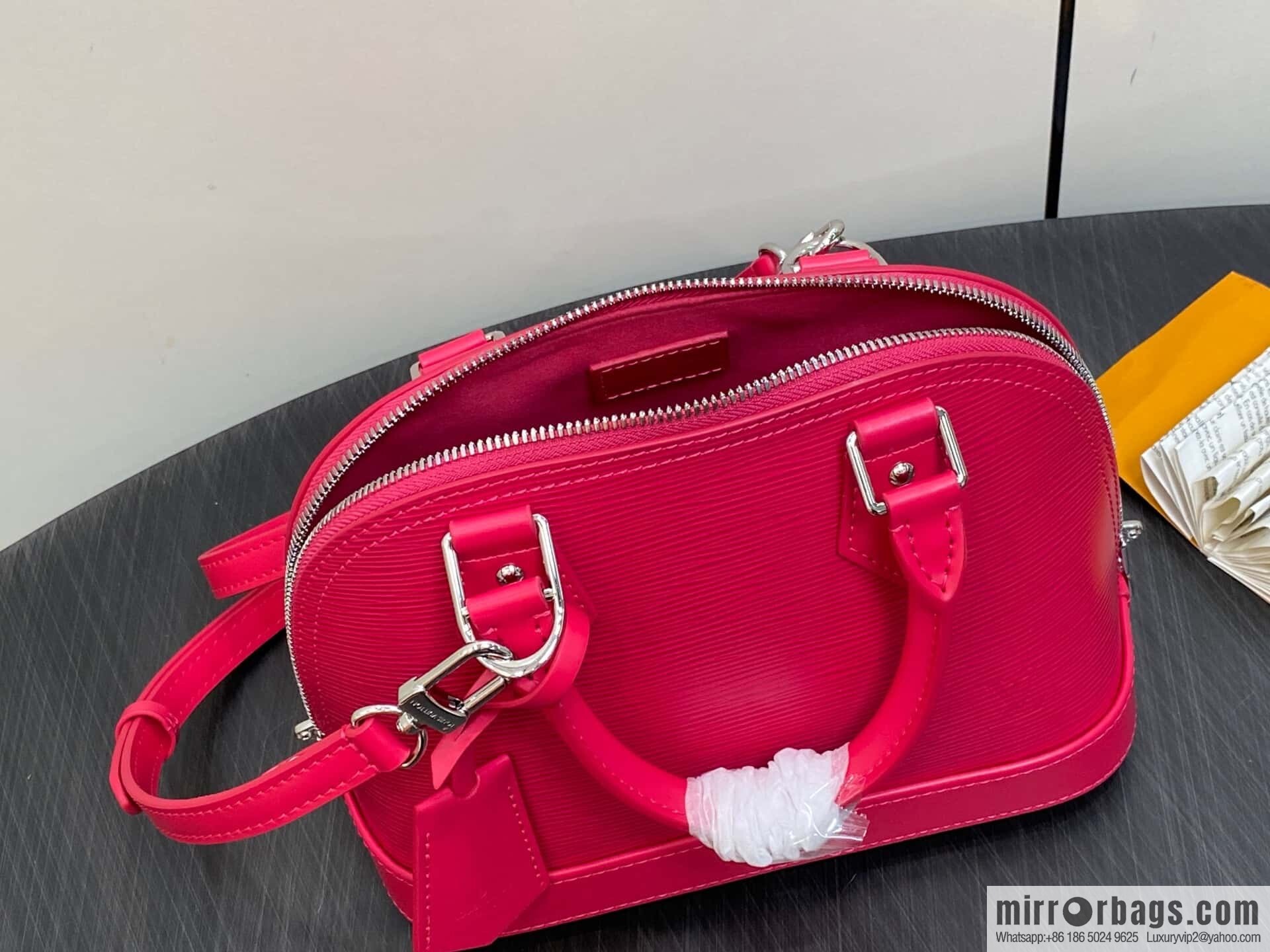[Original order boutique] M11382 rose red, water ripple shell bag Sac Alma BB handbag