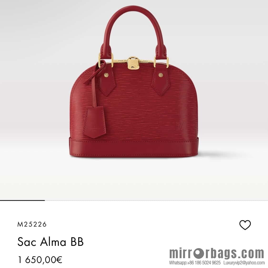 [Original order boutique] M25226 red, water ripple shell bag Sac Alma BB handbag