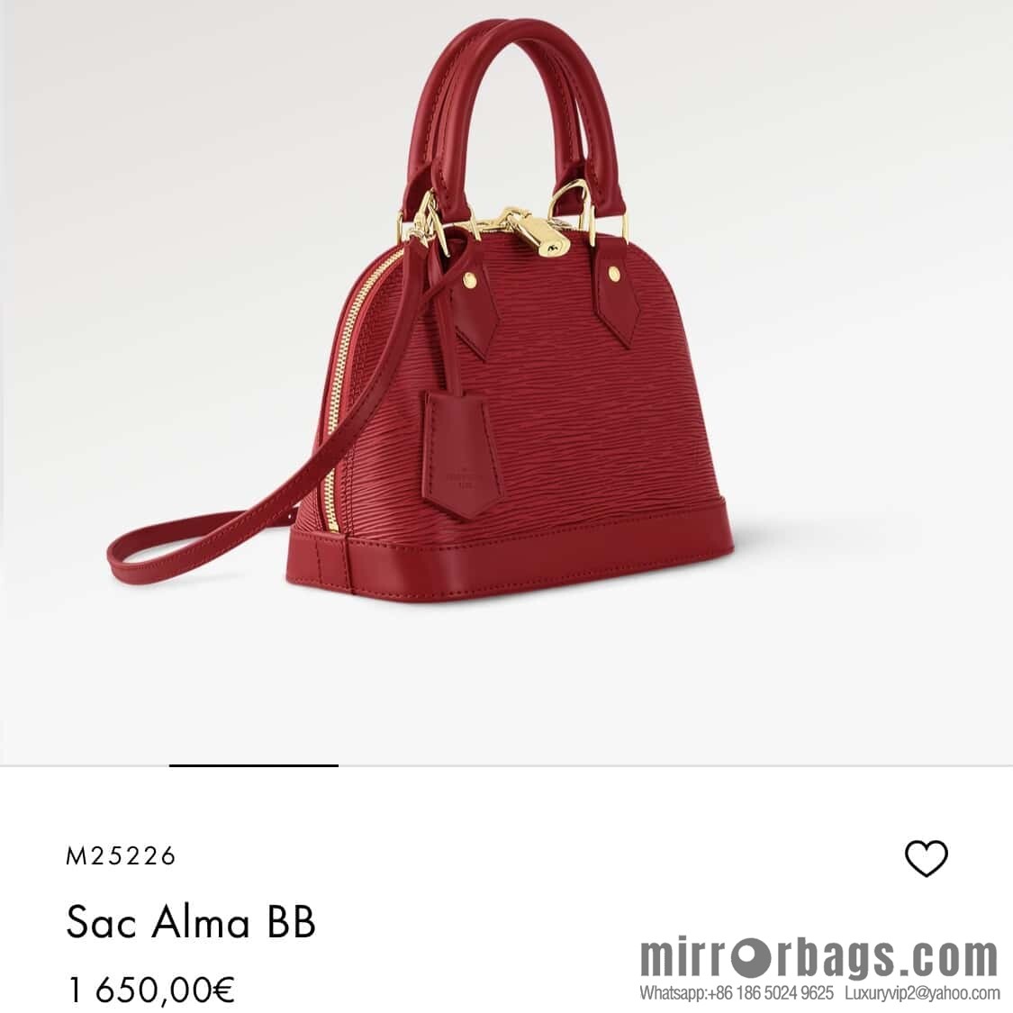 [Original order boutique] M25226 red, water ripple shell bag Sac Alma BB handbag