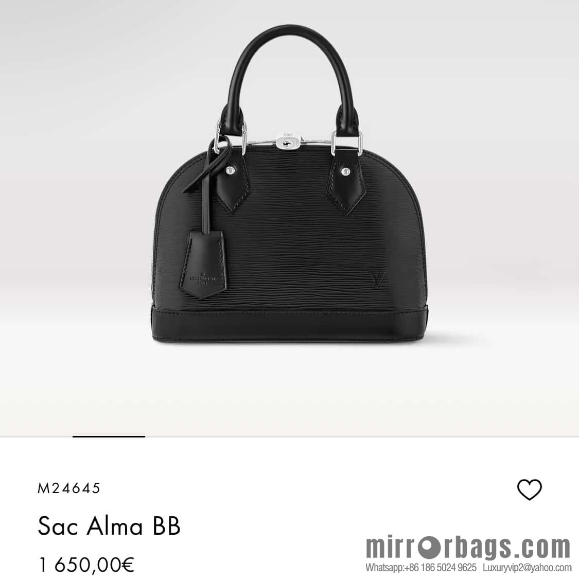 [Original order boutique] M24645 black, water ripple shell bag Sac Alma BB handbag
