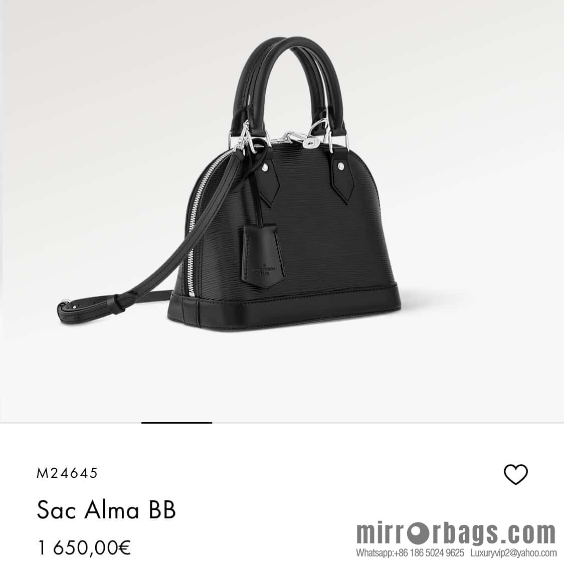 [Original order boutique] M24645 black, water ripple shell bag Sac Alma BB handbag