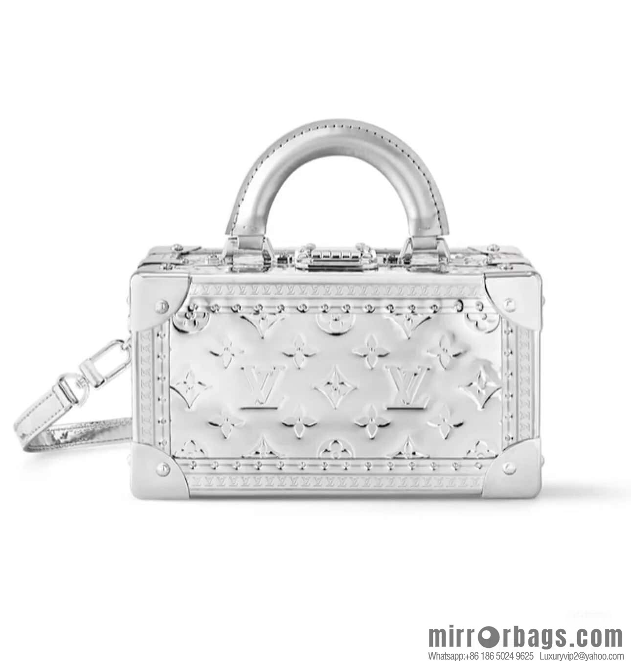 [Original order boutique] M45673 silver patent leather, box bag box series Coffret Trésor 20 hard case, in the 2021 spring and summer series