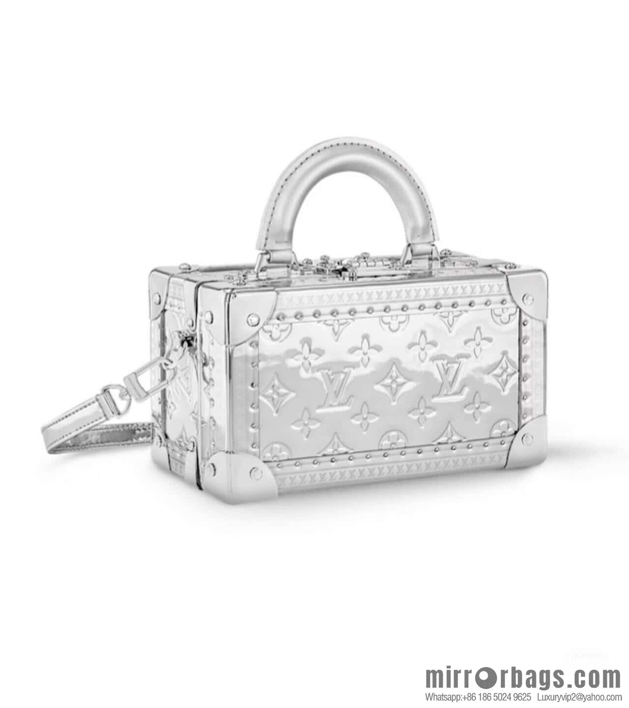 [Original order boutique] M45673 silver patent leather, box bag box series Coffret Trésor 20 hard case, in the 2021 spring and summer series