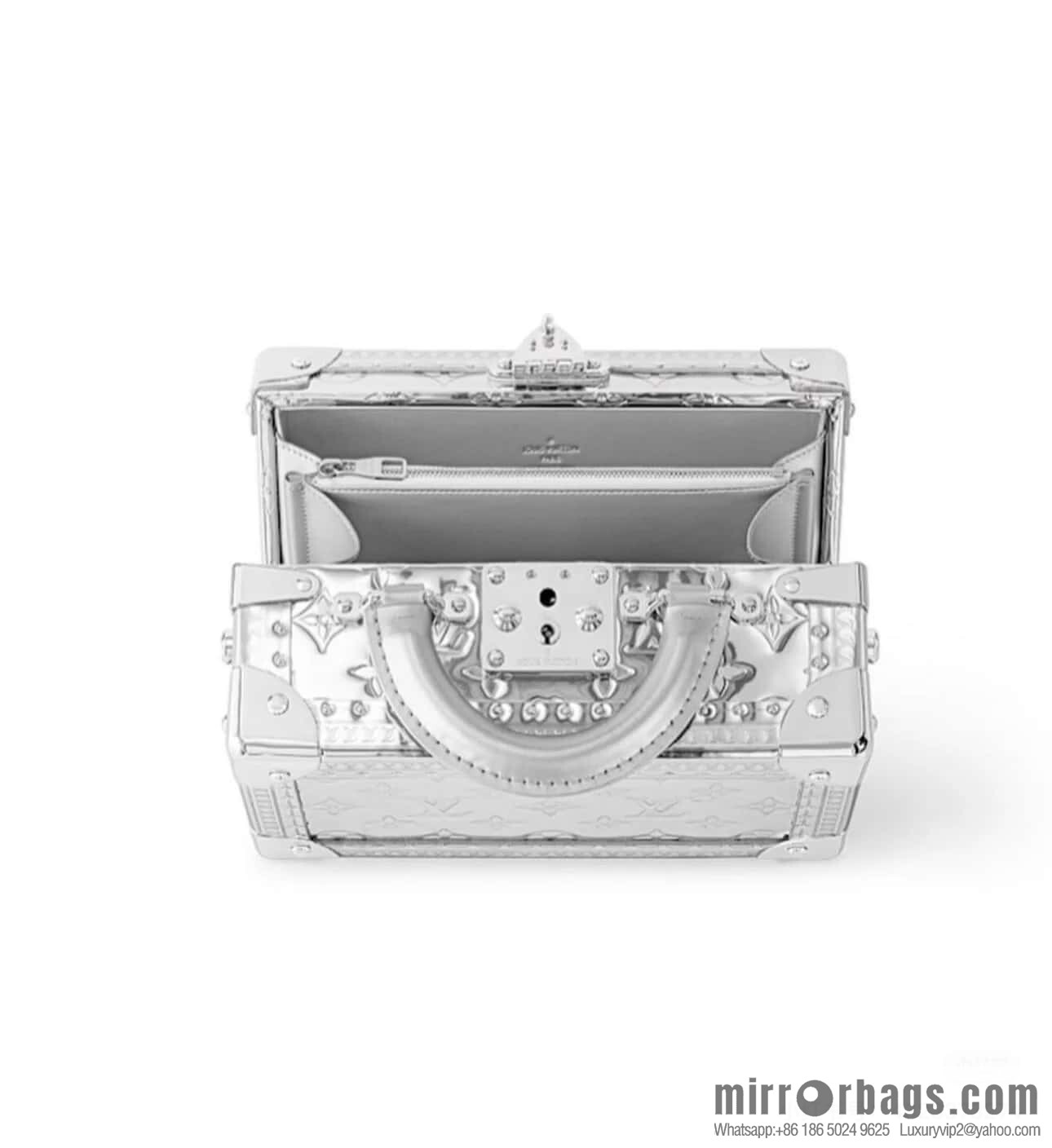 [Original order boutique] M45673 silver patent leather, box bag box series Coffret Trésor 20 hard case, in the 2021 spring and summer series