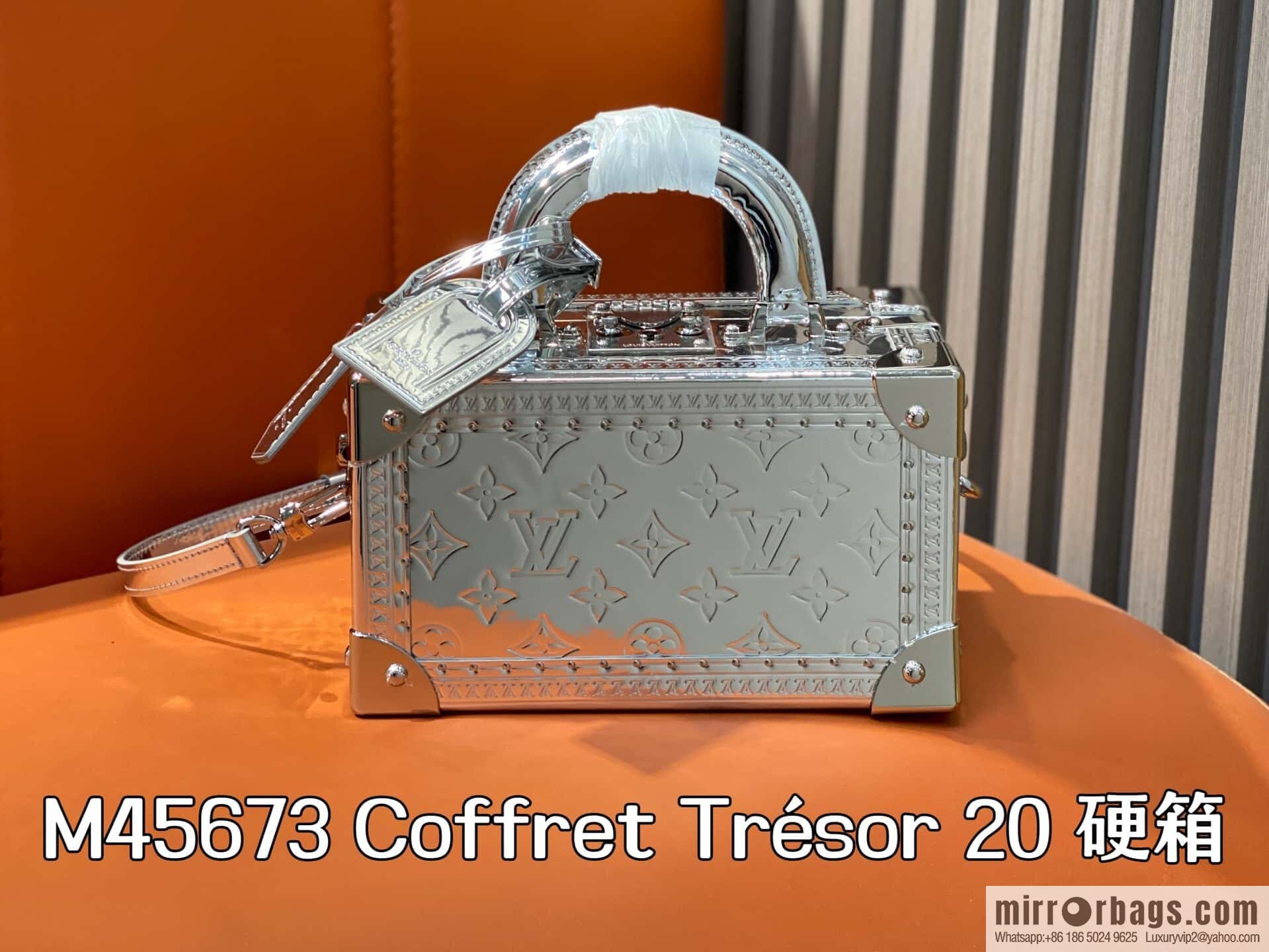 [Original order boutique] M45673 silver patent leather, box bag box series Coffret Trésor 20 hard case, in the 2021 spring and summer series