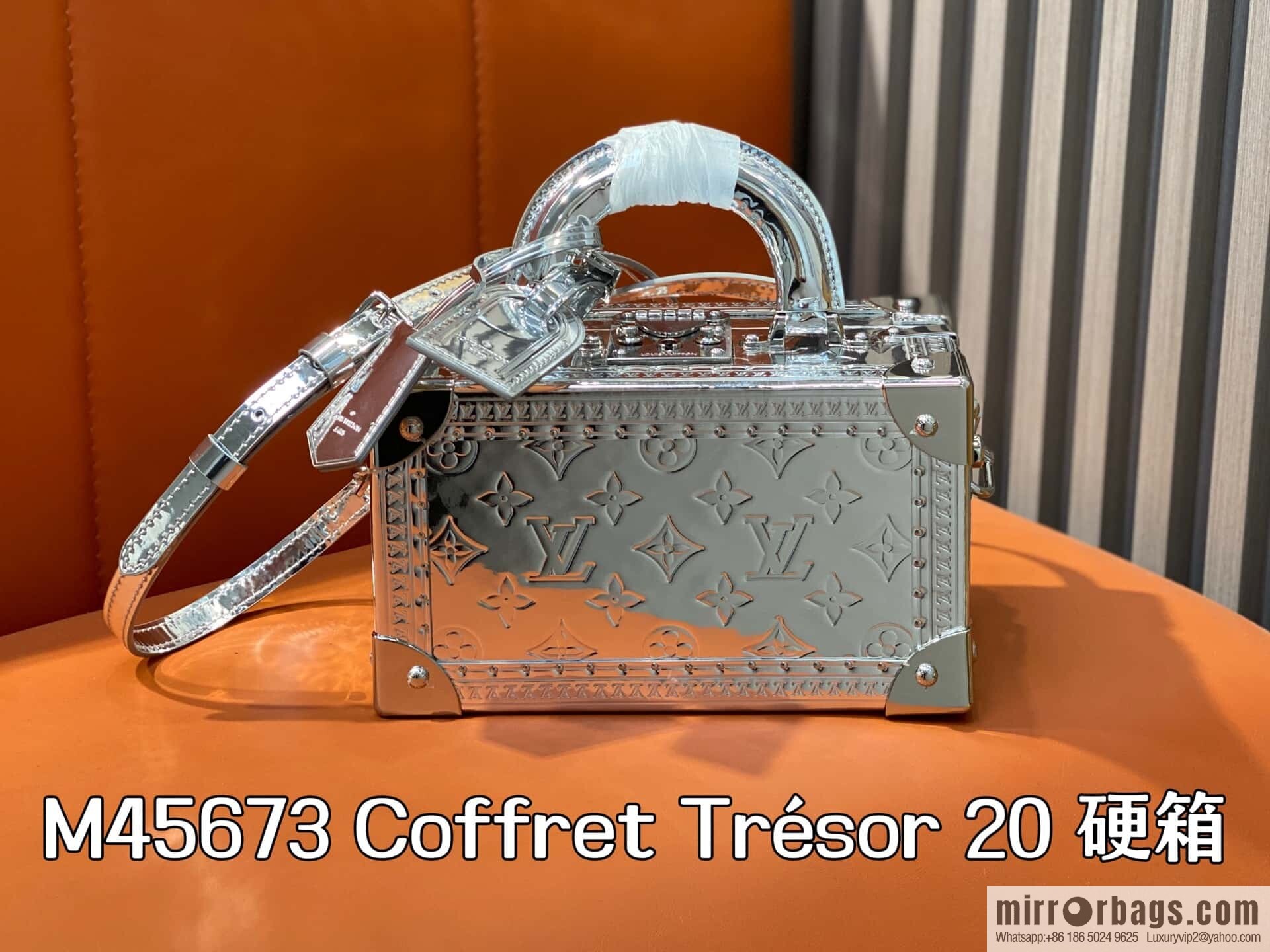[Original order boutique] M45673 silver patent leather, box bag box series Coffret Trésor 20 hard case, in the 2021 spring and summer series
