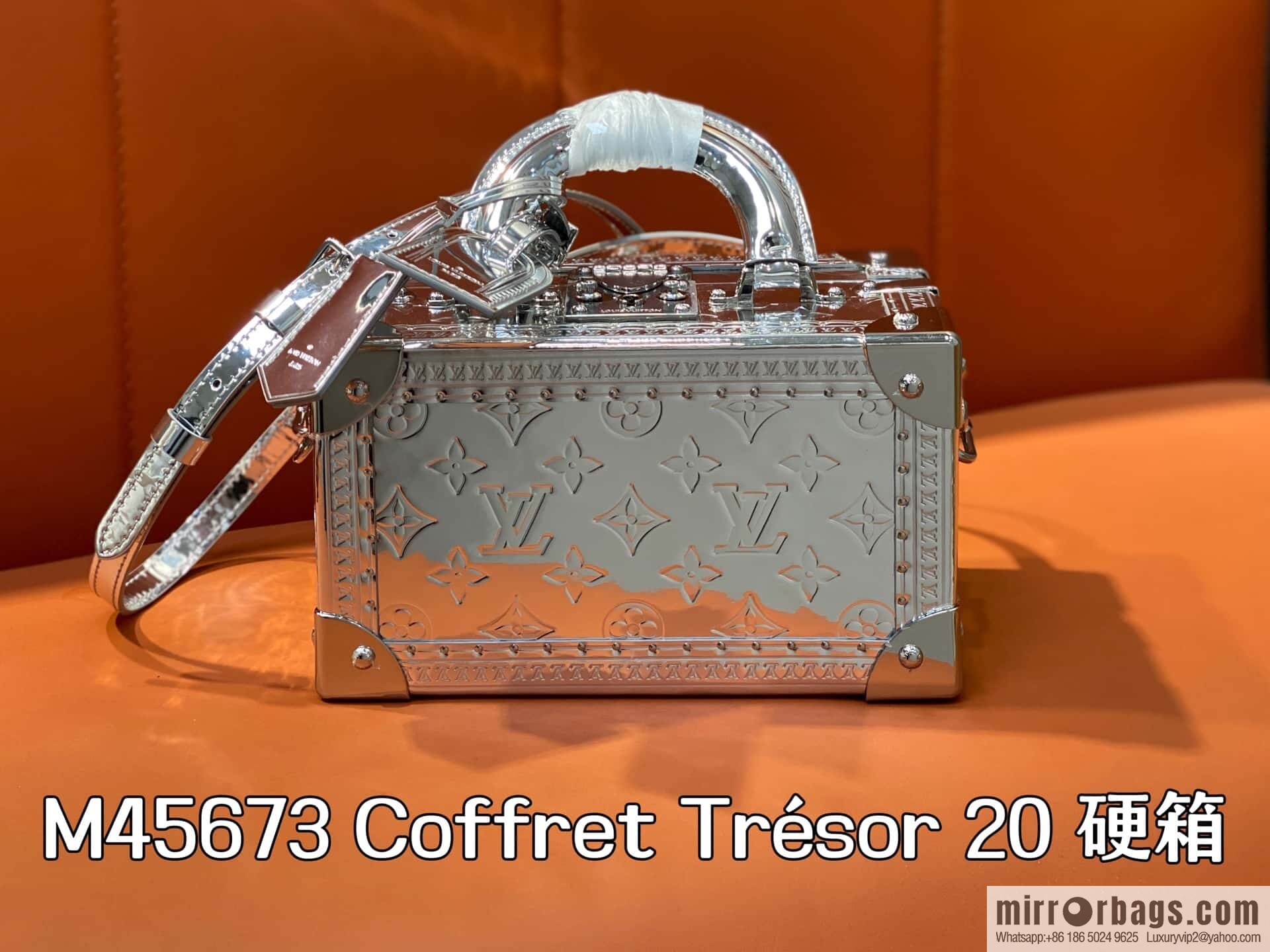 [Original order boutique] M45673 silver patent leather, box bag box series Coffret Trésor 20 hard case, in the 2021 spring and summer series