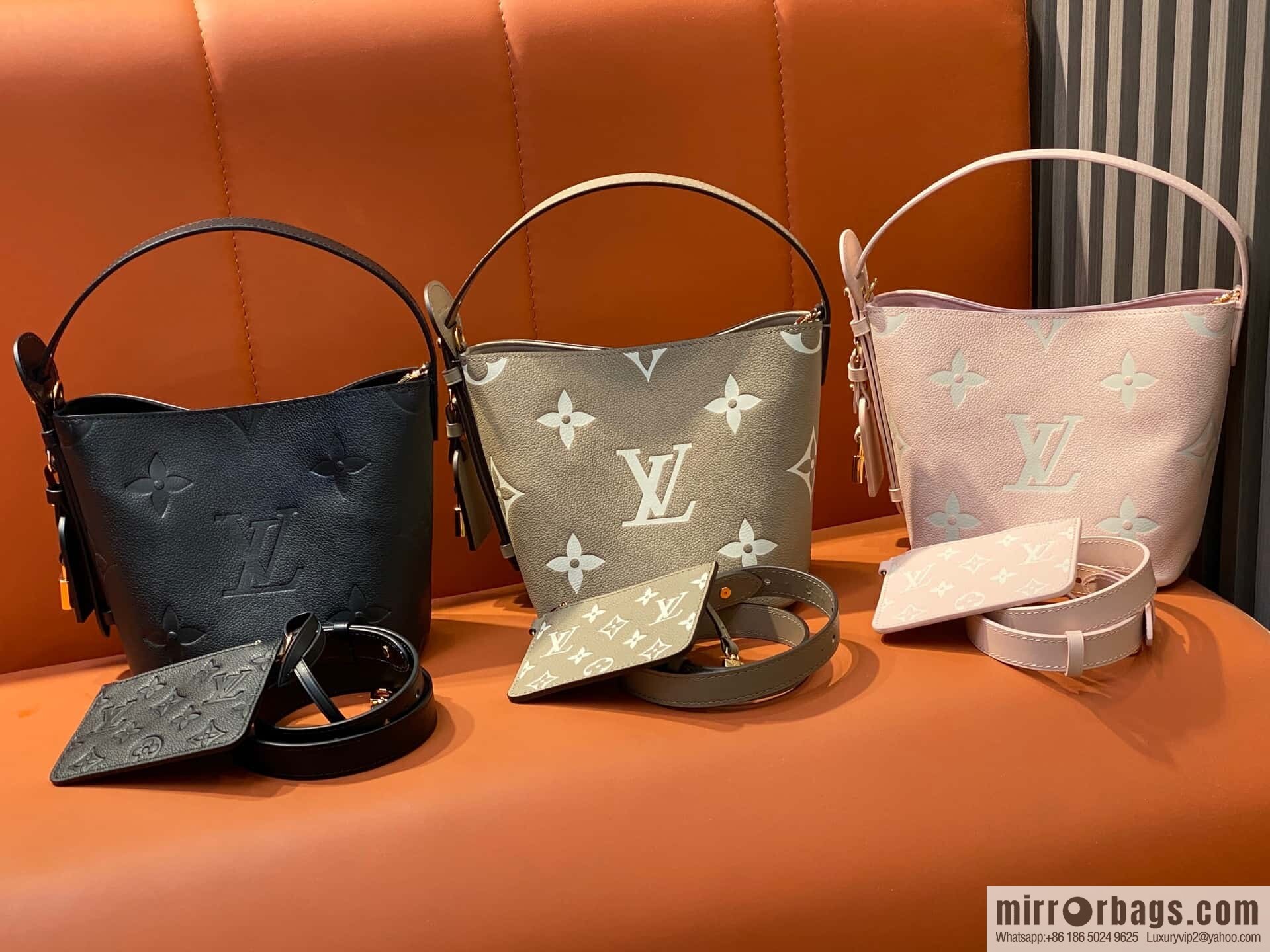 [Original order boutique] M14356 light pink silk screen, full leather bucket bag ALL IN BB bucket handbag