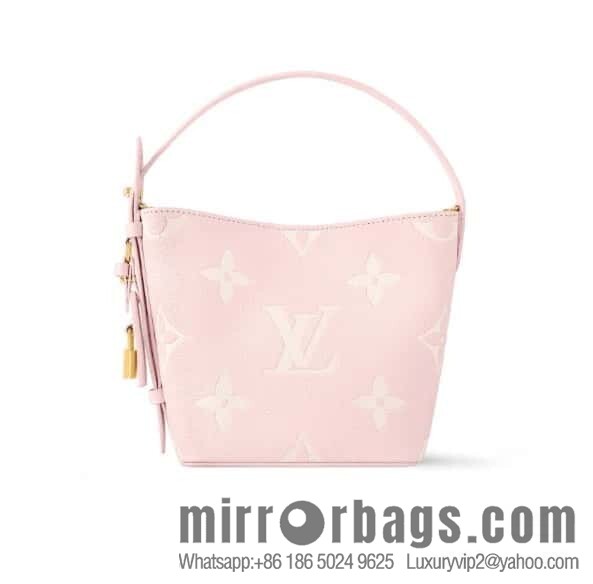 [Original order boutique] M14356 light pink silk screen, full leather bucket bag ALL IN BB bucket handbag