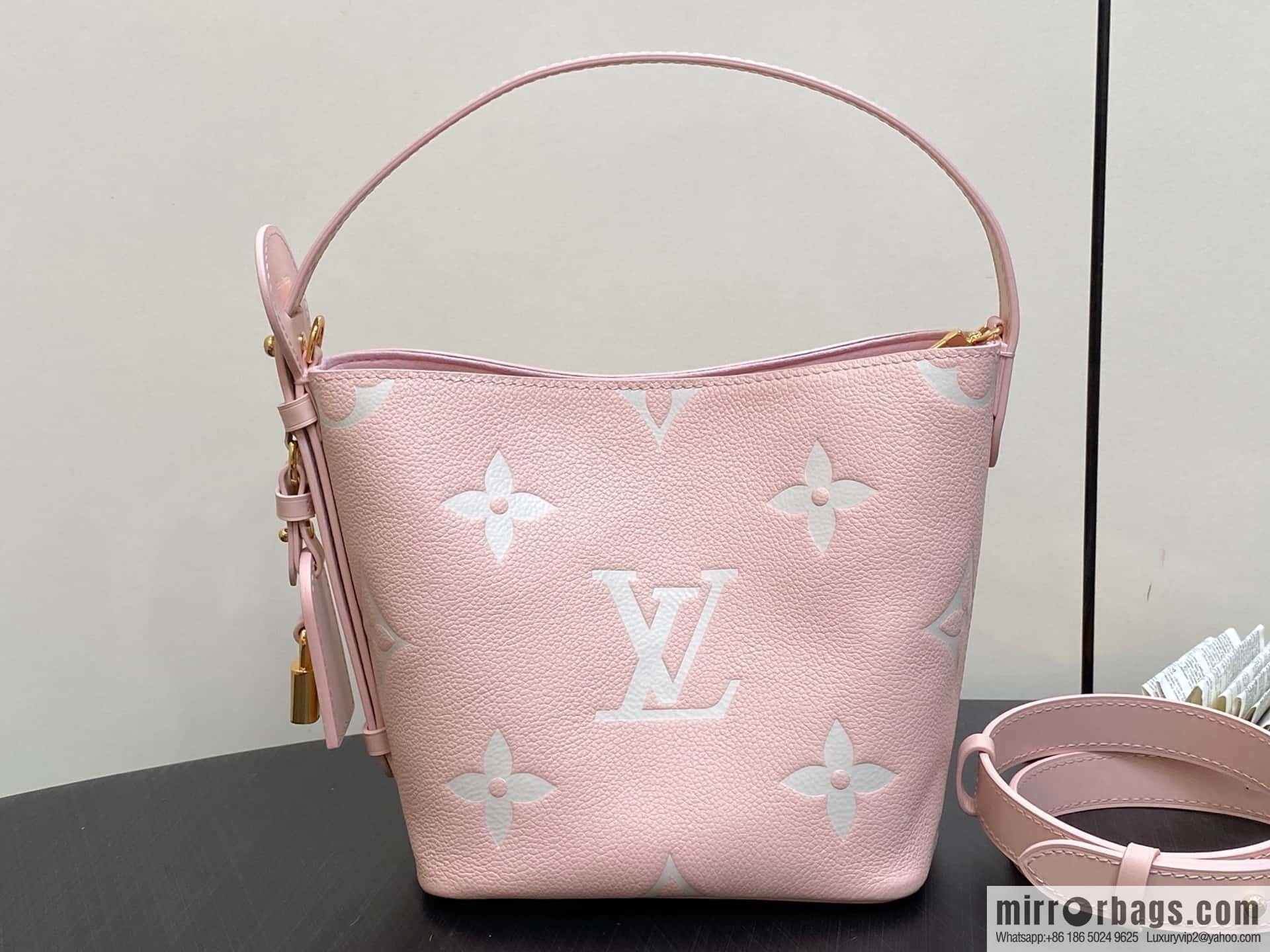 [Original order boutique] M14356 light pink silk screen, full leather bucket bag ALL IN BB bucket handbag