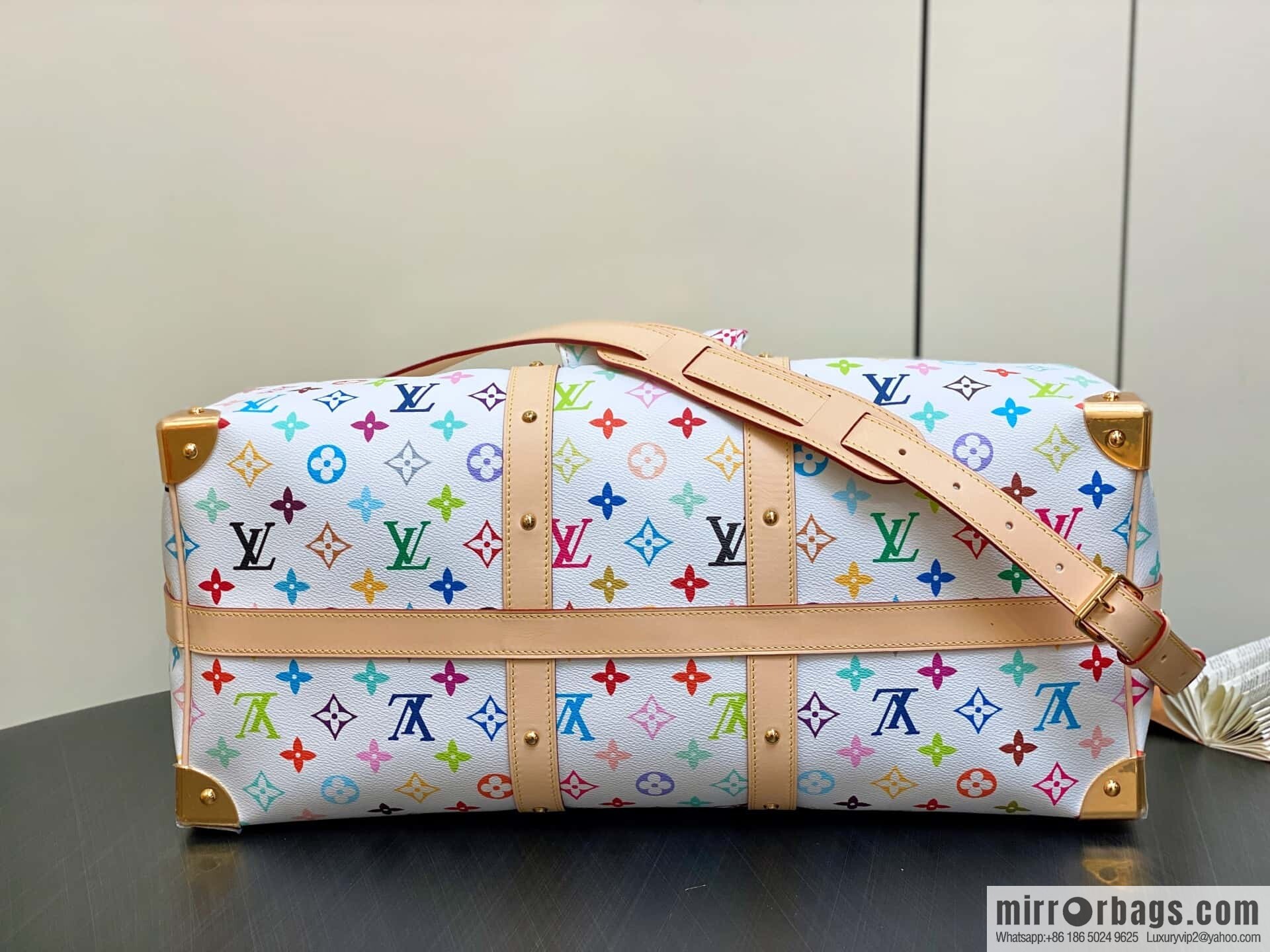 [Original order boutique] M13742 white color, travel bag, the new LV x TM KEEPALL BANDOULIZRE 45 travel bag of the season