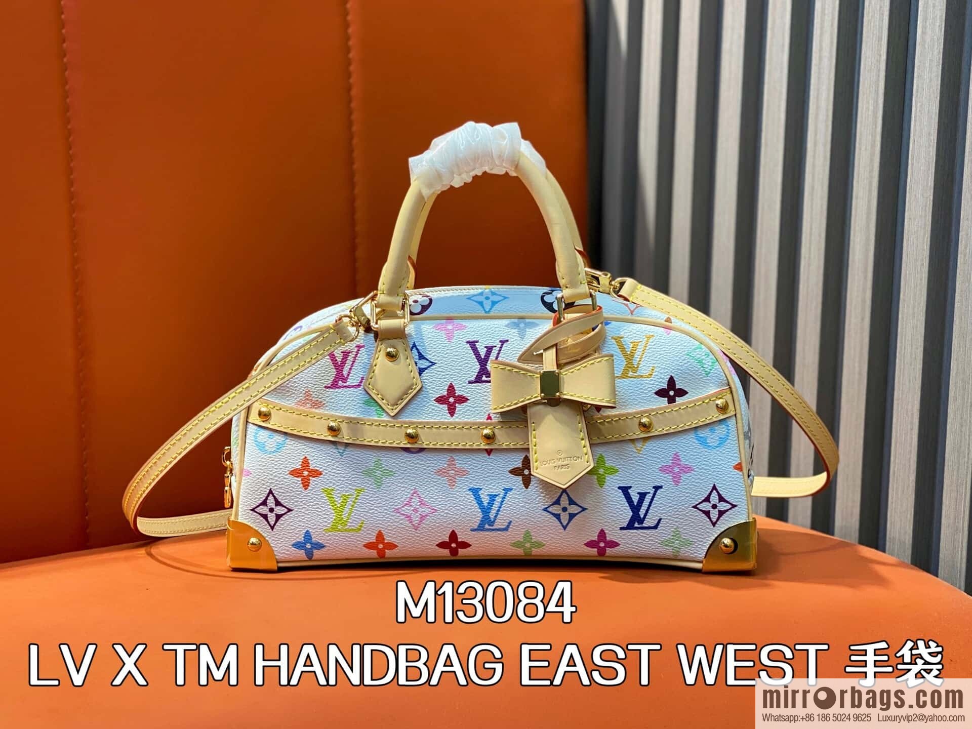 [Original order boutique] M13084 white color, bowling LV X TM HANDBAG EAST WEST handbag