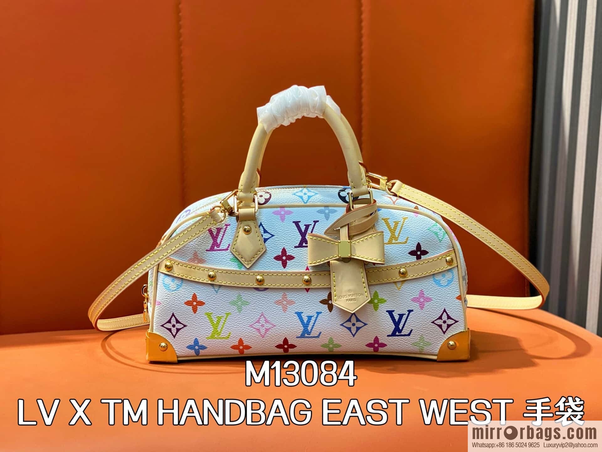 [Original order boutique] M13084 white color, bowling LV X TM HANDBAG EAST WEST handbag
