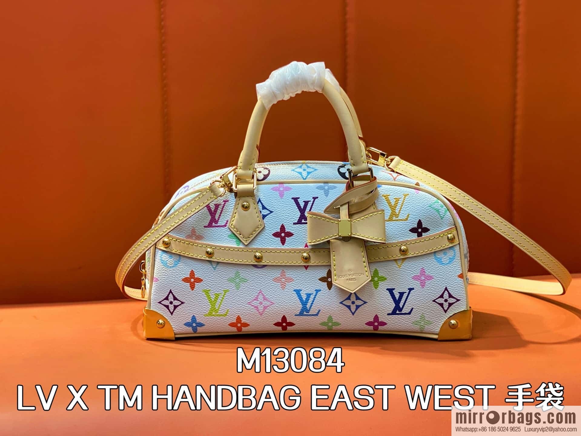 [Original order boutique] M13084 white color, bowling LV X TM HANDBAG EAST WEST handbag