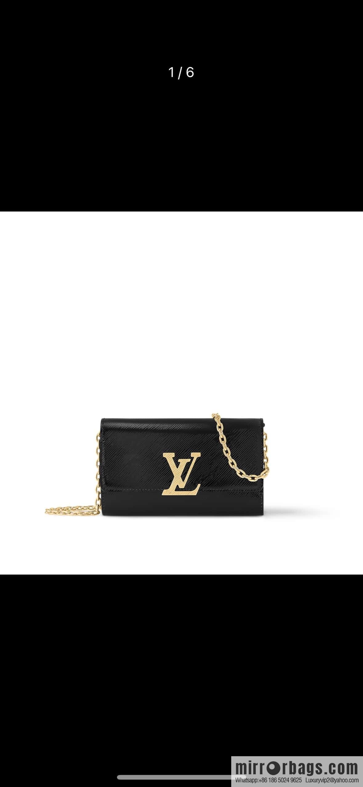 [Original order boutique] M23756 black water ripple, chain bag sbwPochette Louise chain bag (mirror patent leather)