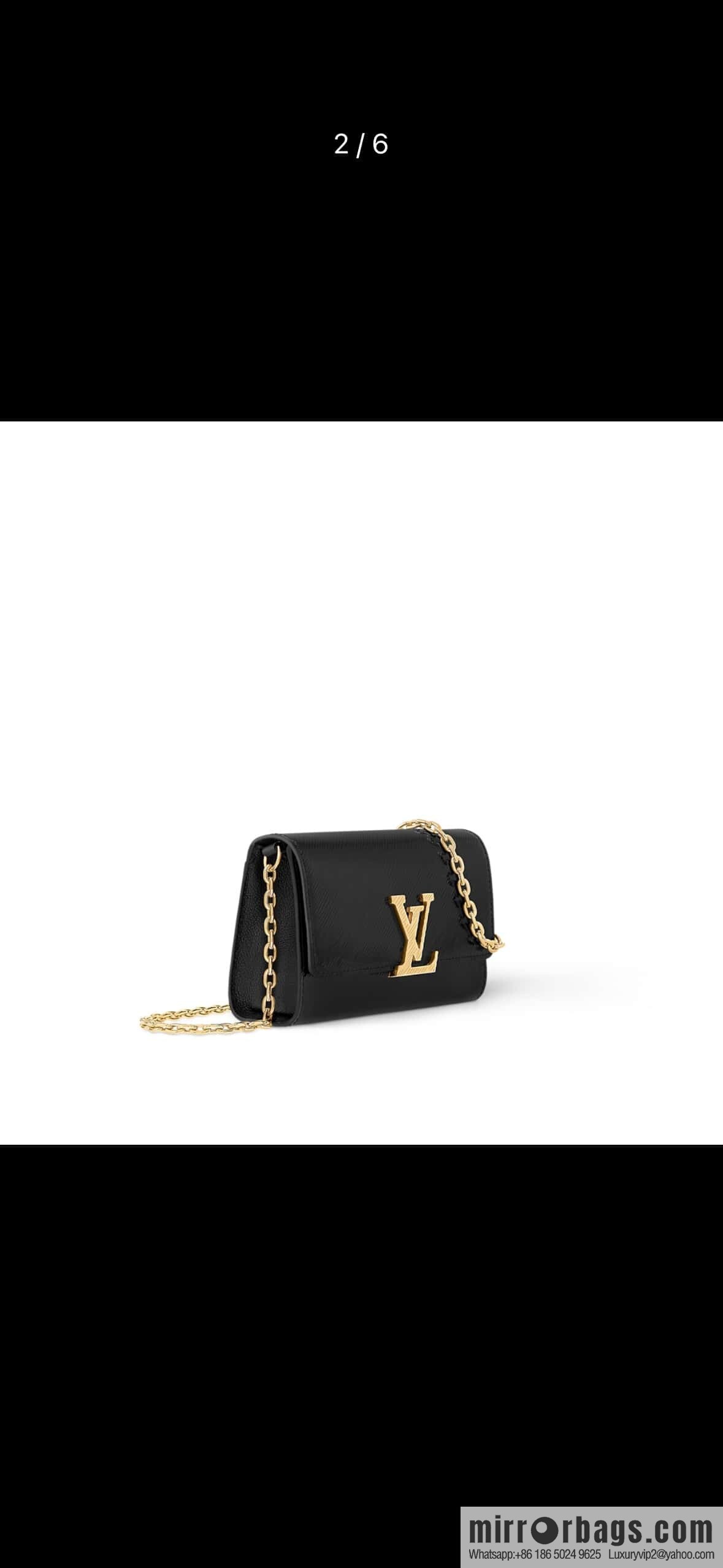 [Original order boutique] M23756 black water ripple, chain bag sbwPochette Louise chain bag (mirror patent leather)