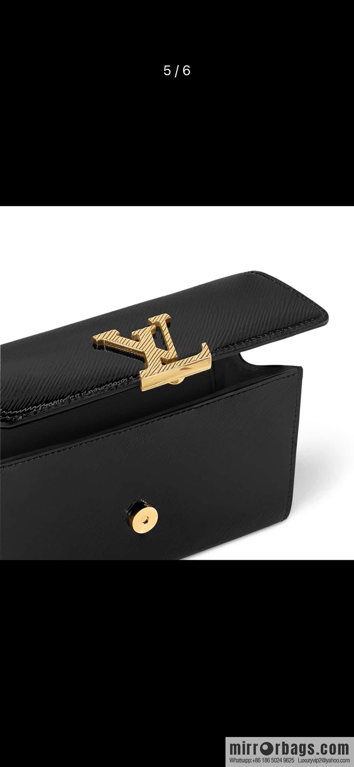 [Original order boutique] M23756 black water ripple, chain bag sbwPochette Louise chain bag (mirror patent leather)