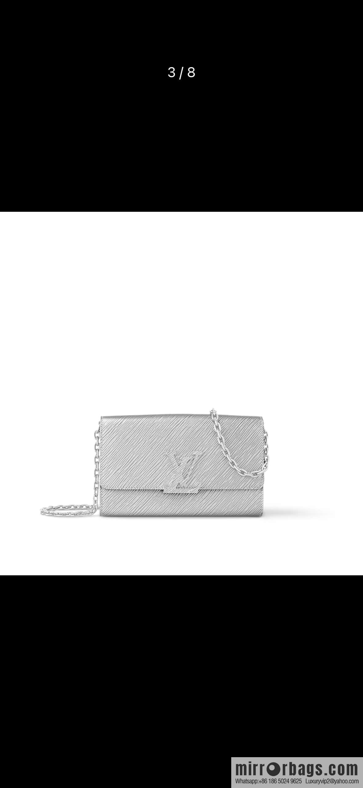 [Original order boutique] M23756 silver water ripple, chain bag sbwPochette Louise chain bag (mirror patent leather)