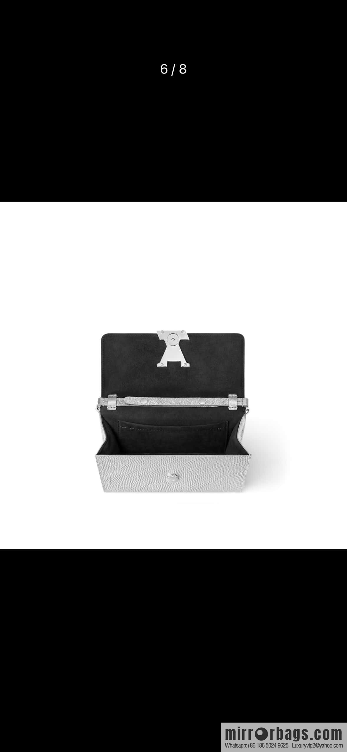 [Original order boutique] M23756 silver water ripple, chain bag sbwPochette Louise chain bag (mirror patent leather)