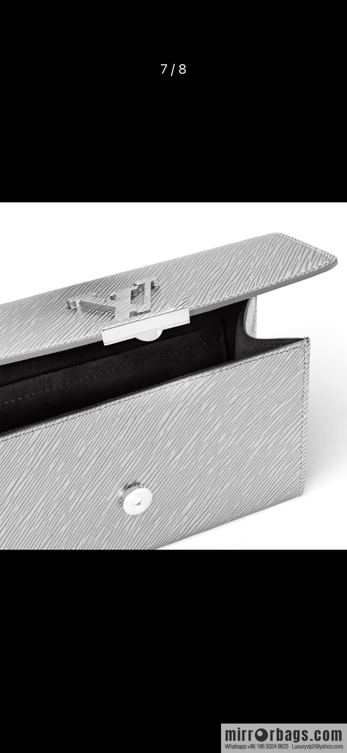 [Original order boutique] M23756 silver water ripple, chain bag sbwPochette Louise chain bag (mirror patent leather)