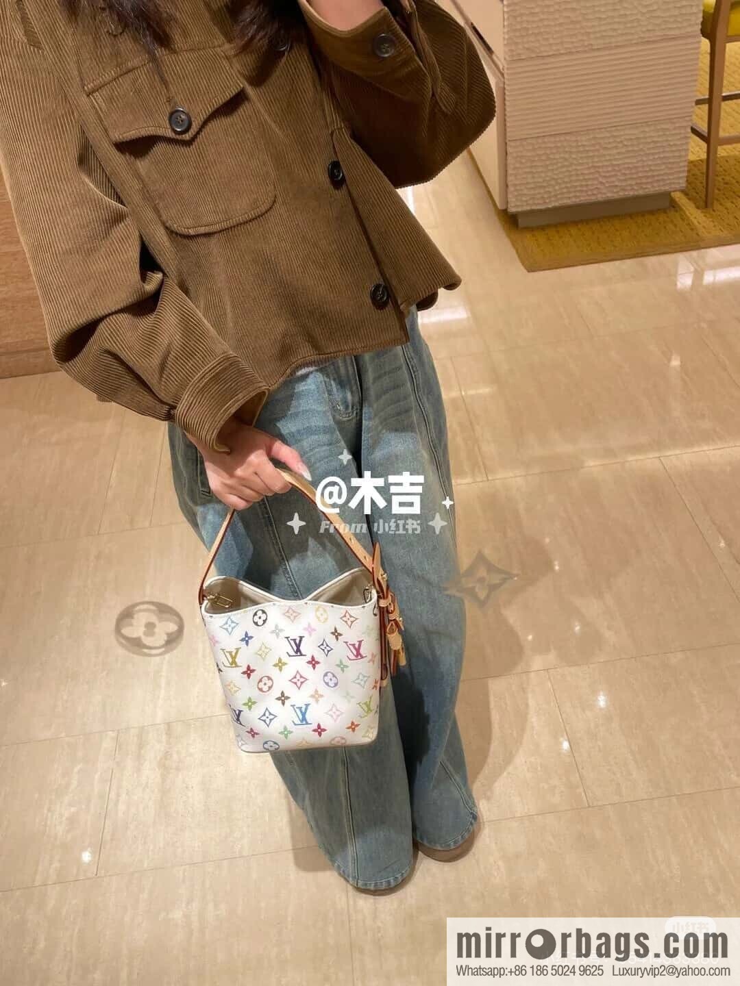 [Original order boutique] M13089 white color, bucket bag series LV x TM ALL IN BB handbag