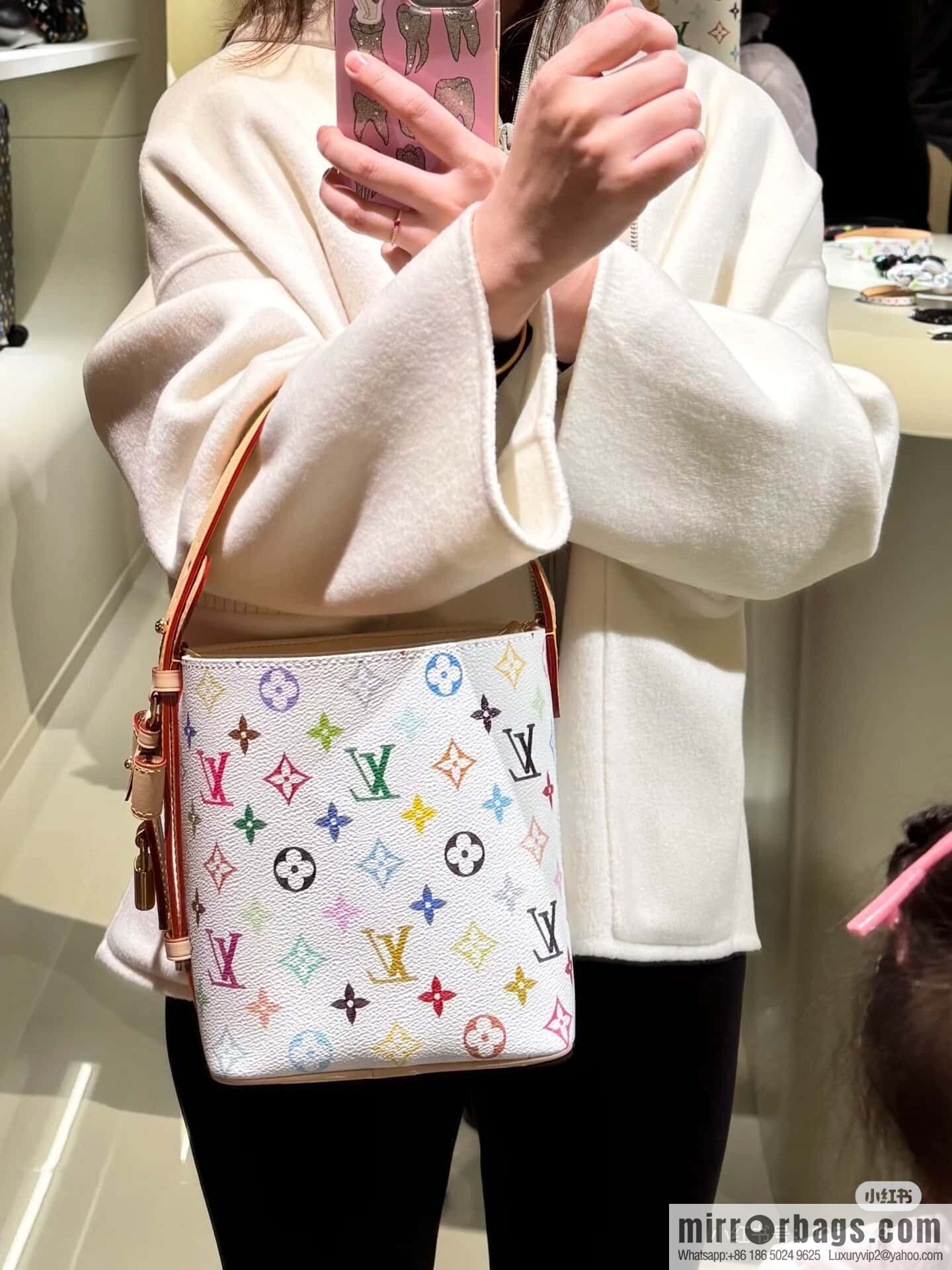 [Original order boutique] M13089 white color, bucket bag series LV x TM ALL IN BB handbag