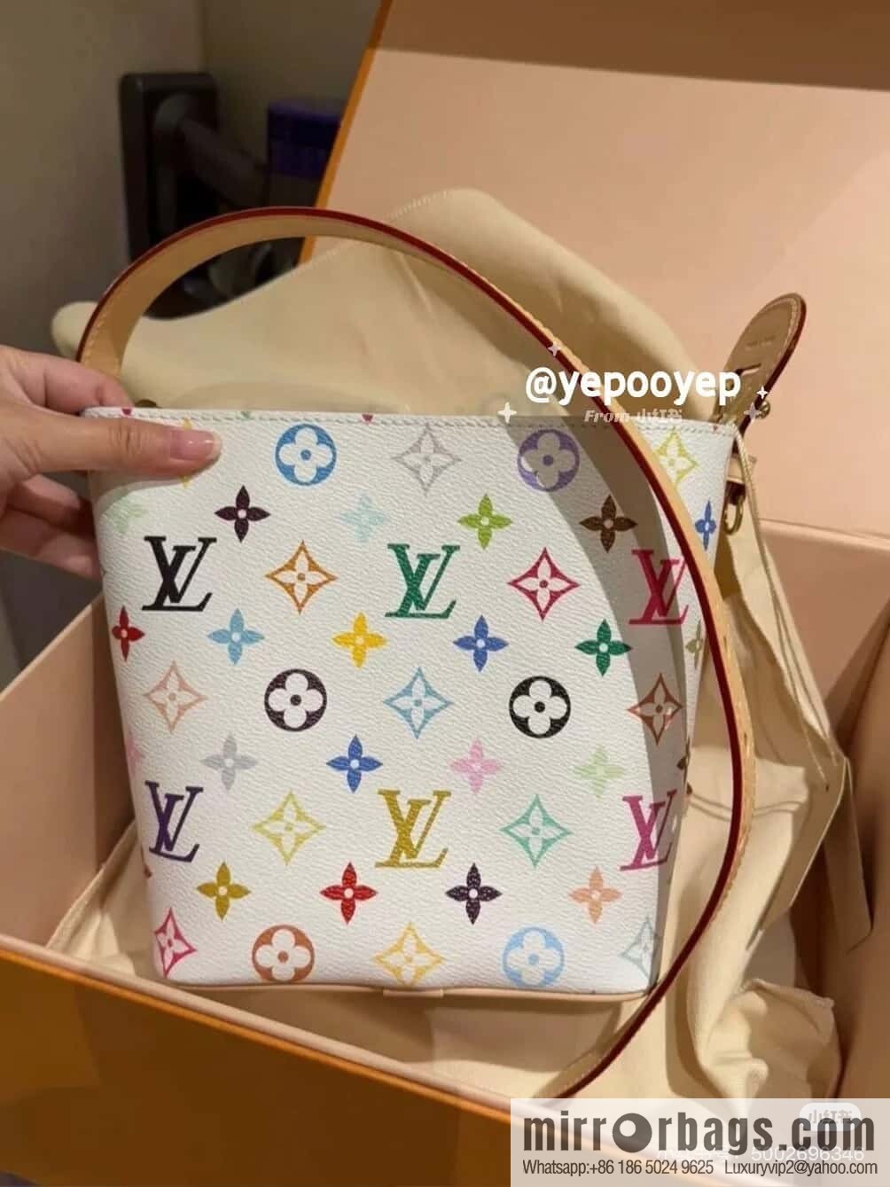 [Original order boutique] M13089 white color, bucket bag series LV x TM ALL IN BB handbag