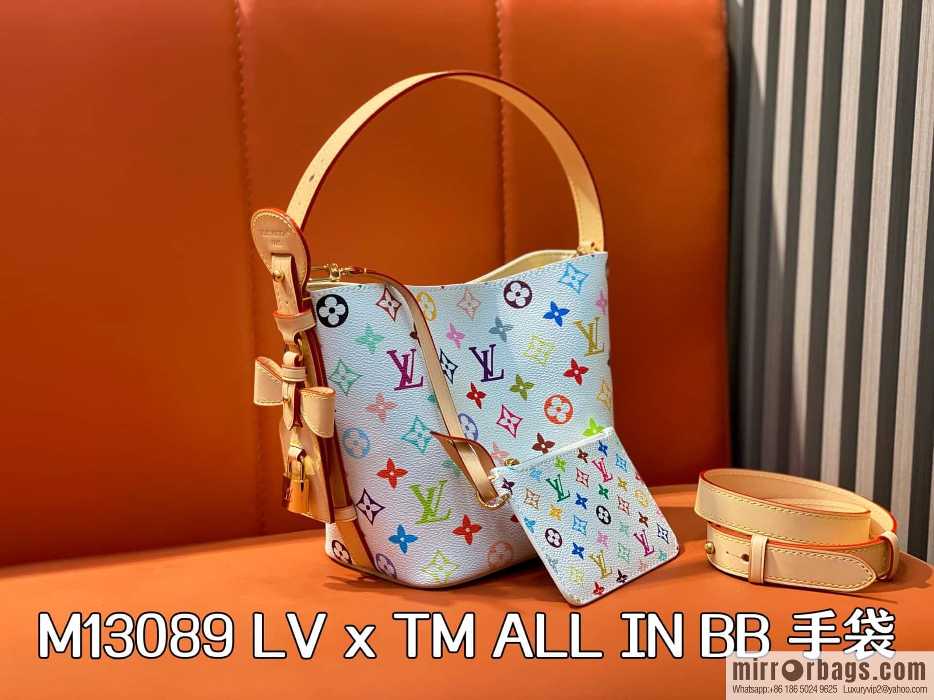 [Original order boutique] M13089 white color, bucket bag series LV x TM ALL IN BB handbag