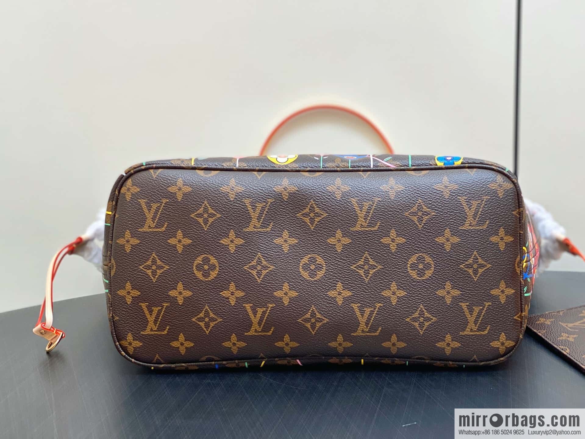 [Original order boutique] M13271 presbyopia, silk screen flower shopping bag NEVERFULL medium handbag