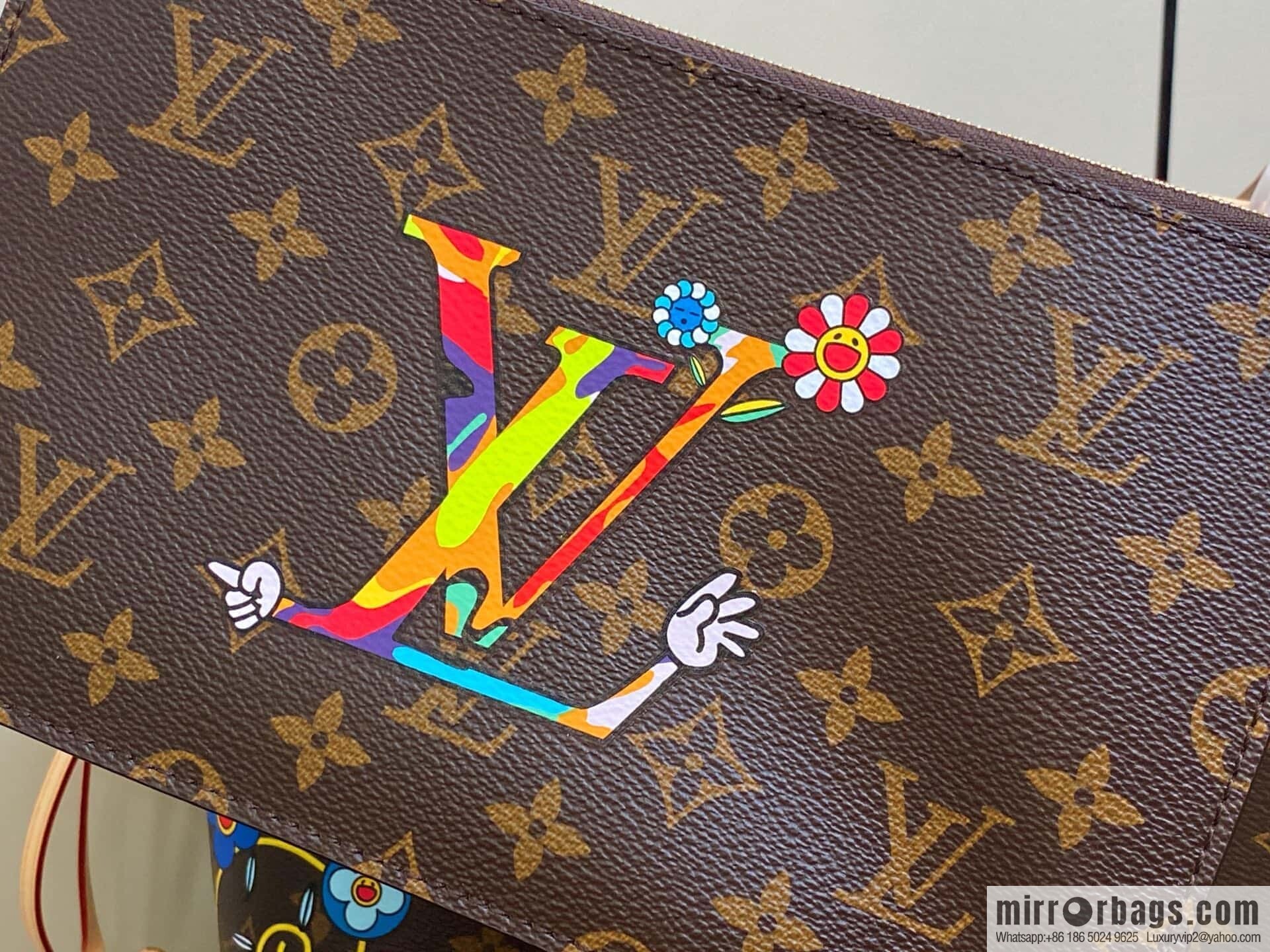 [Original order boutique] M13271 presbyopia, silk screen flower shopping bag NEVERFULL medium handbag