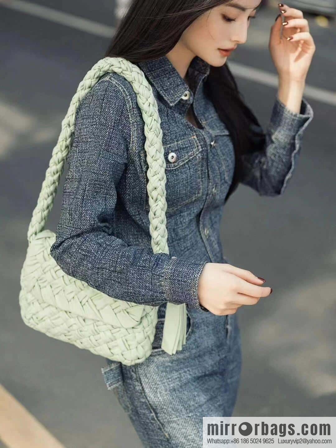 BV Kalimero Citta Handbag 785797 Fresh Mint Green