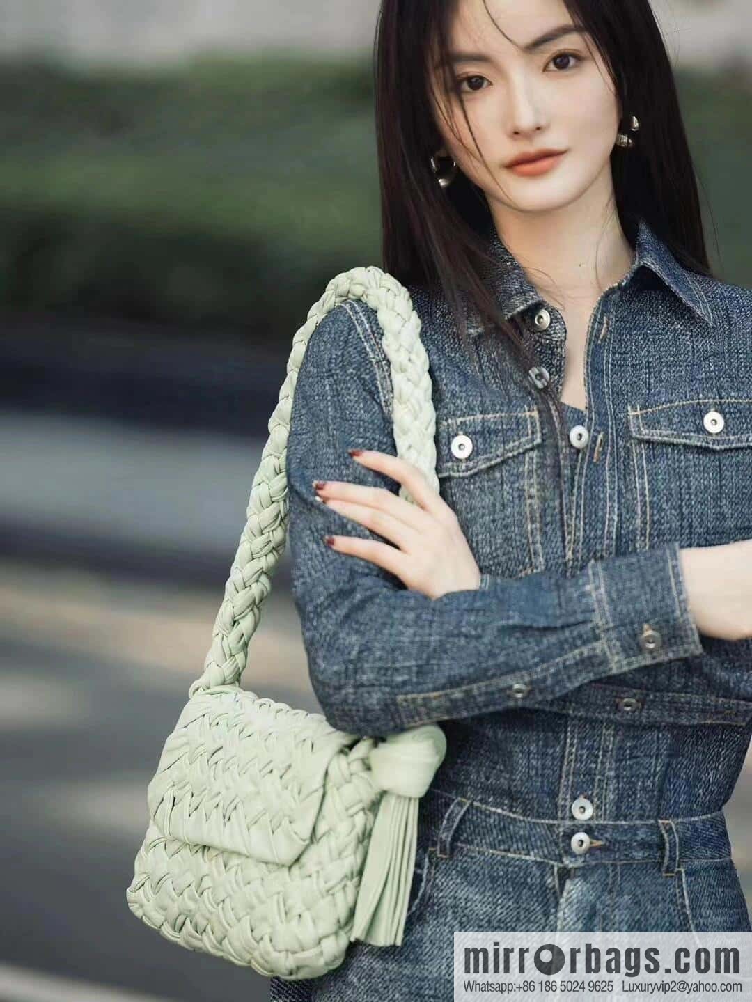 BV Kalimero Citta Handbag 785797 Fresh Mint Green