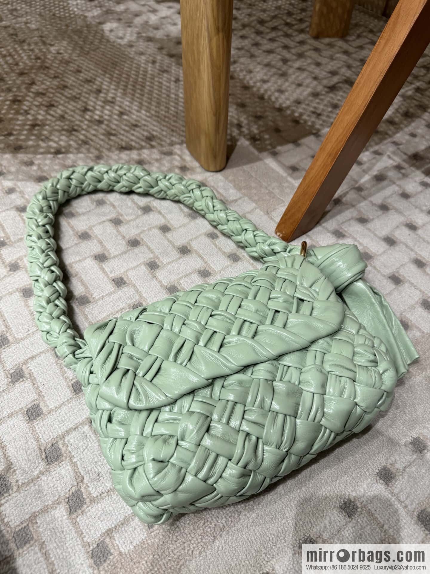BV Kalimero Citta Handbag 785797 Fresh Mint Green