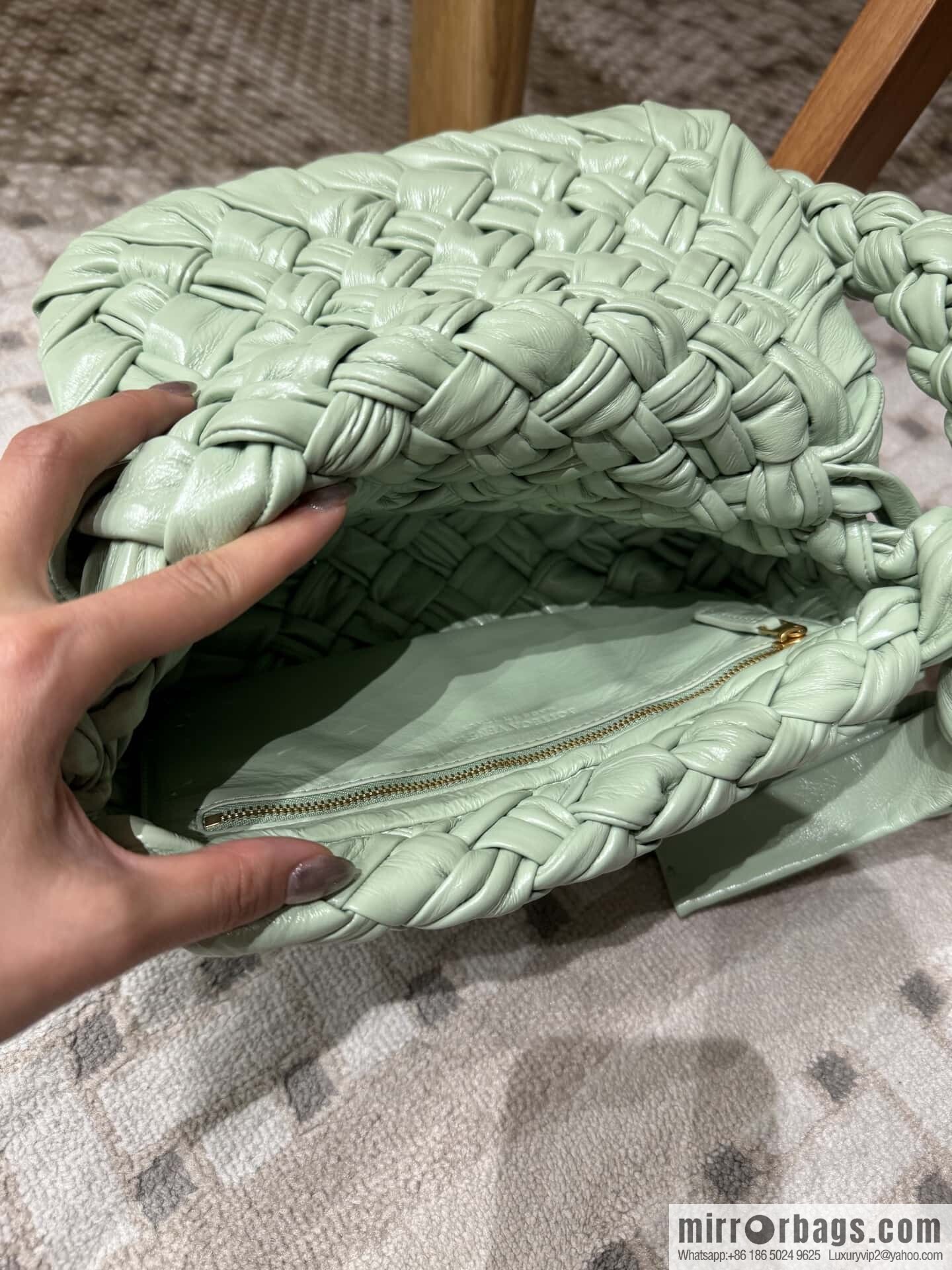 BV Kalimero Citta Handbag 785797 Fresh Mint Green